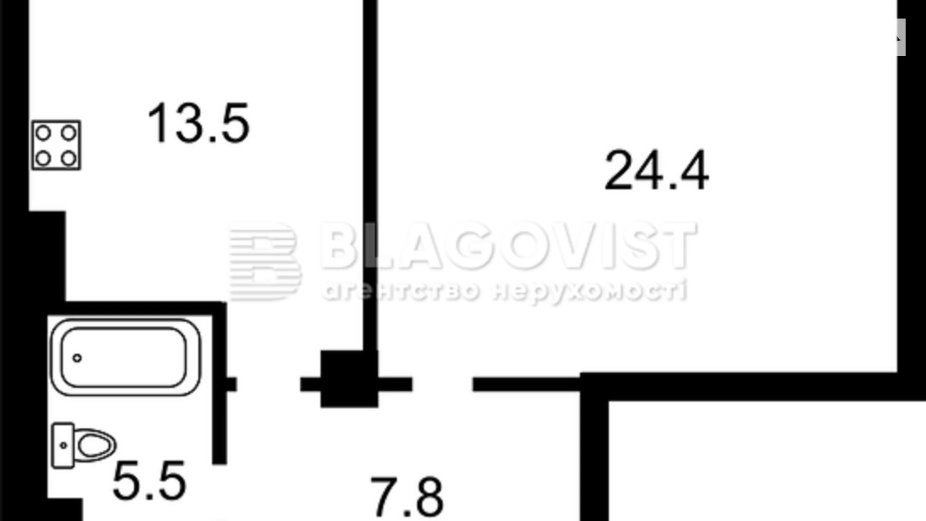Продається 1-кімнатна квартира 52 кв. м у, цена: 90000 $ - фото 3