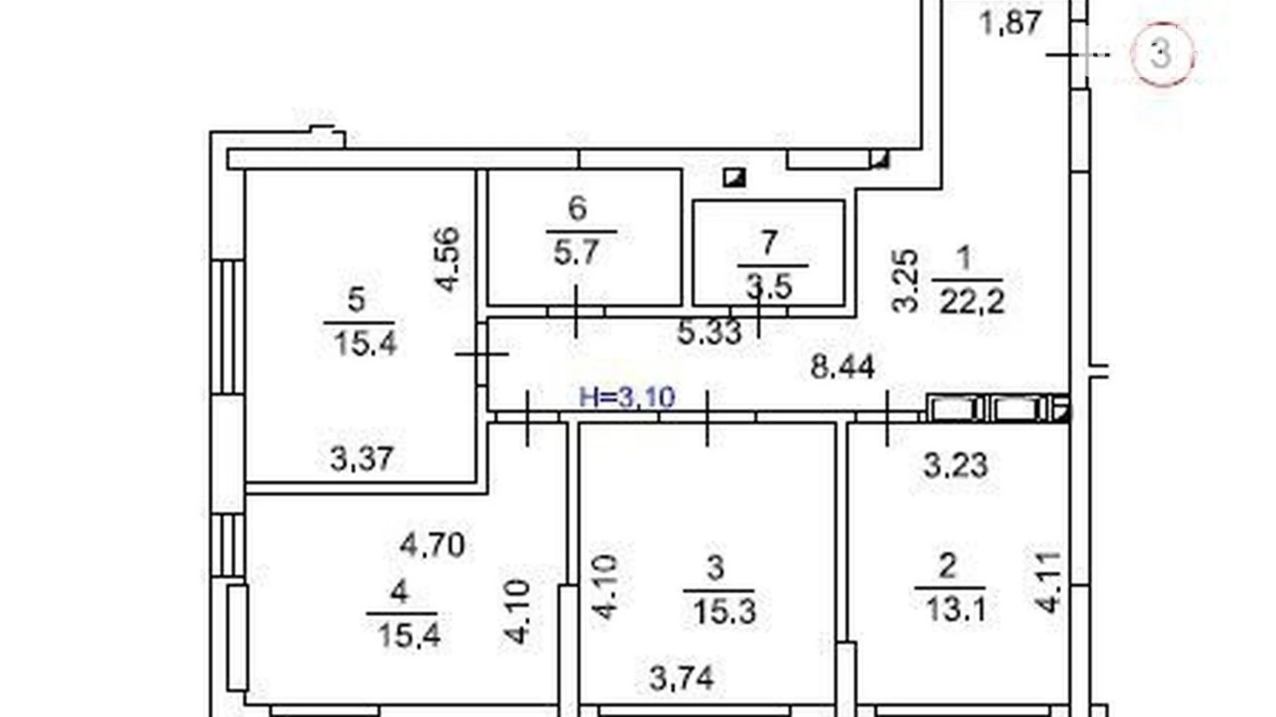 Продается 3-комнатная квартира 90.6 кв. м в Киеве, ул. Зверинецкая, 70А - фото 2