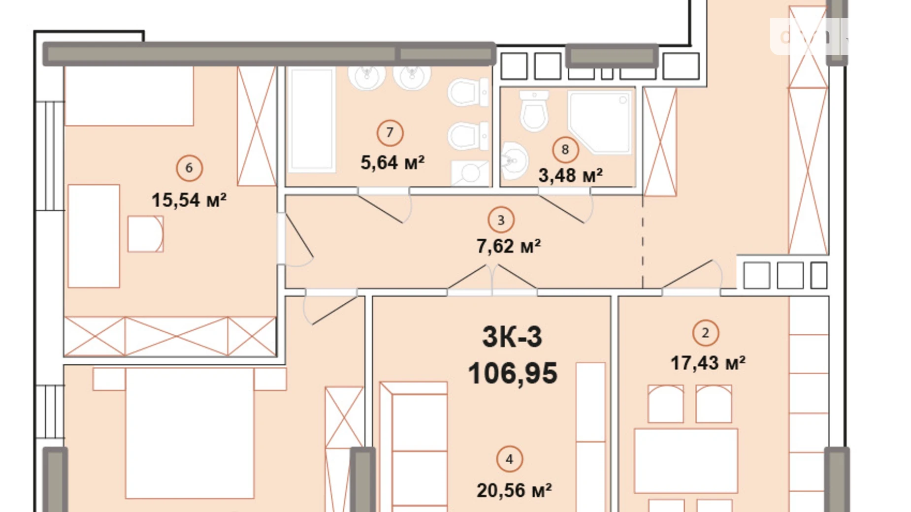 Продается 3-комнатная квартира 106.8 кв. м в Киеве, ул. Зверинецкая, 70А - фото 2
