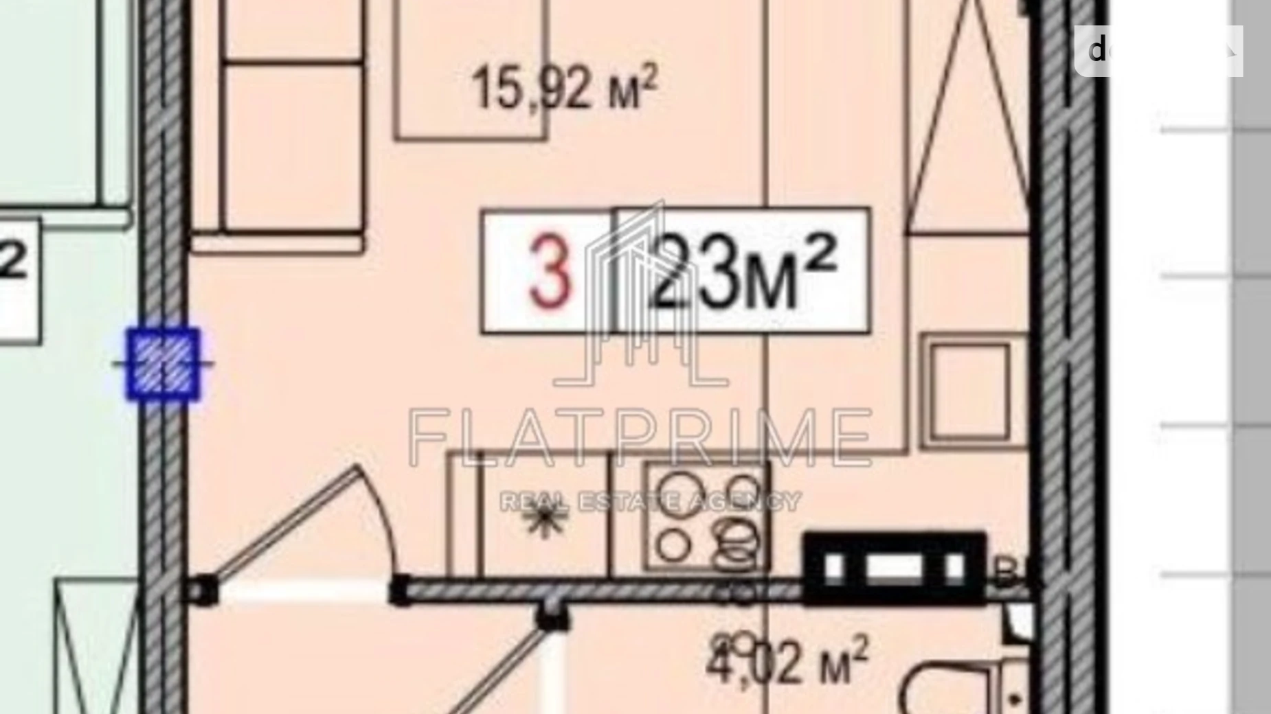 Продається 1-кімнатна квартира 22.8 кв. м у Києві, пров. Сосновий, 23 - фото 2