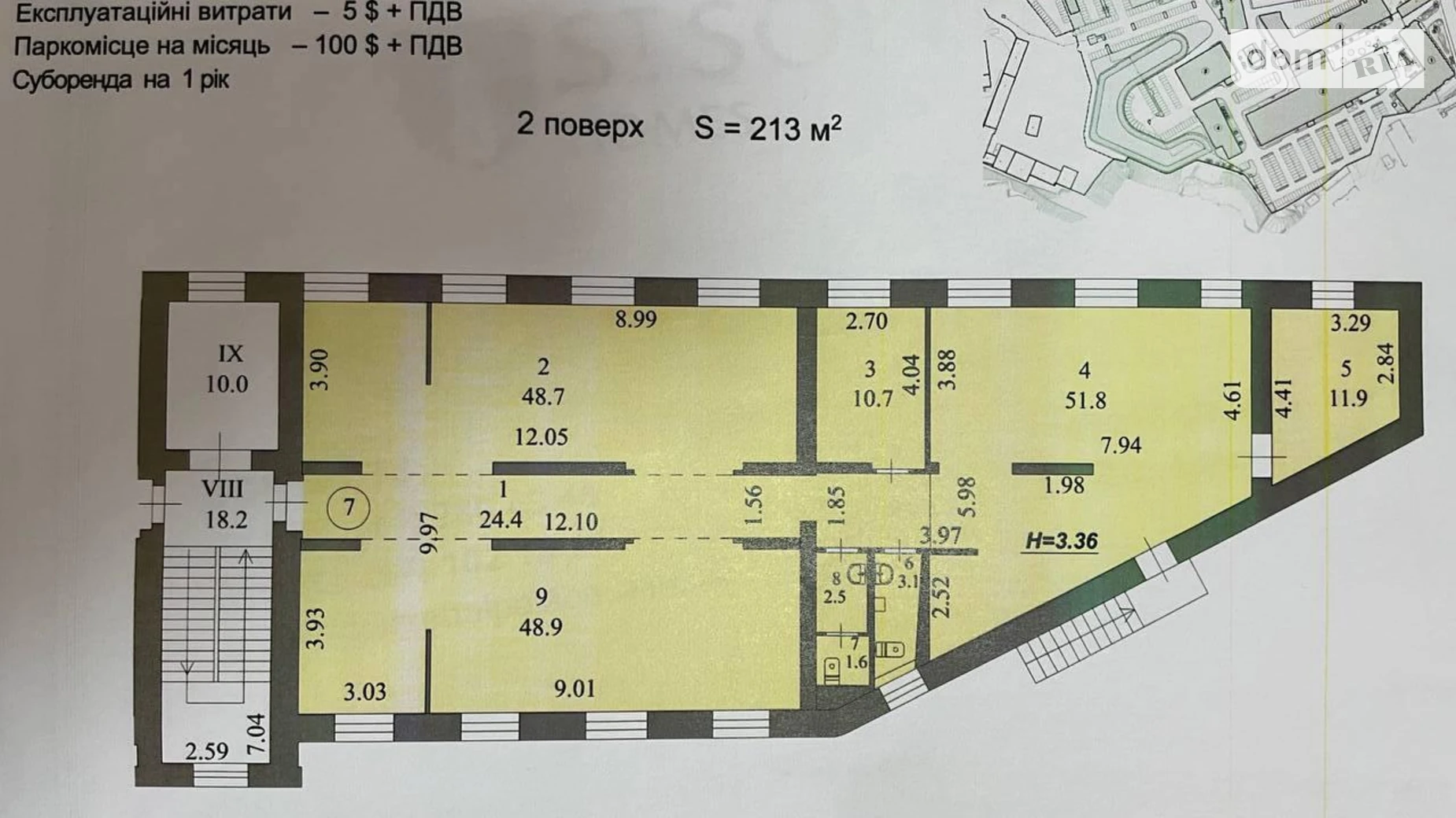 Сдается в аренду офис 216 кв. м в бизнес-центре, цена: 4500 $ - фото 3
