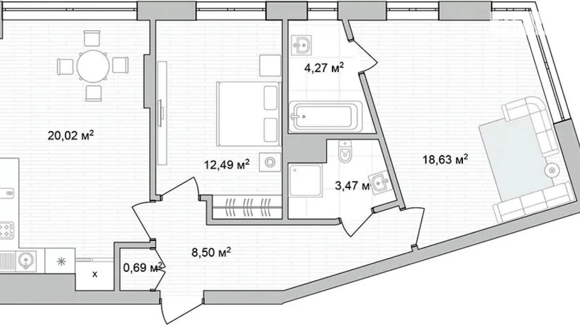Продается 2-комнатная квартира 68.07 кв. м в, цена: 3165255 грн - фото 4