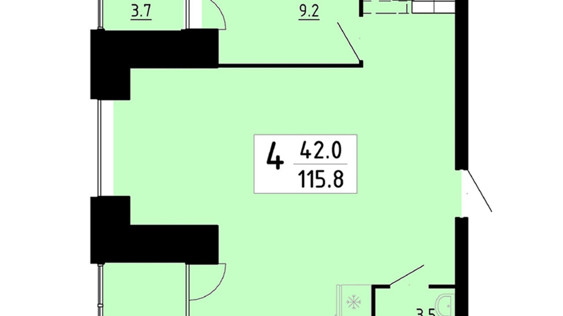 4-комнатная квартира 115.8 кв. м в Тернополе, ул. Академика Сергея Королева, 7Б - фото 5