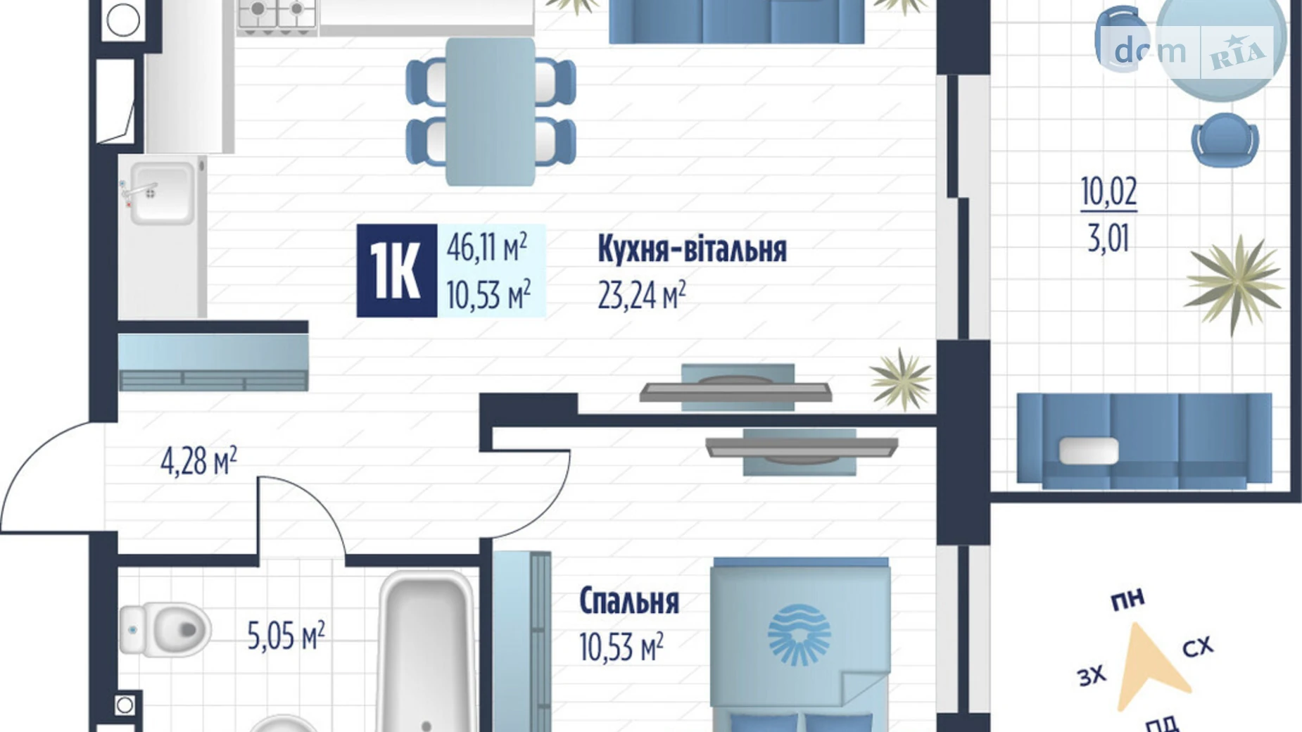 Продается 1-комнатная квартира 46.11 кв. м в Сокольниках, ул. боковая Стрыйская, 1 - фото 2