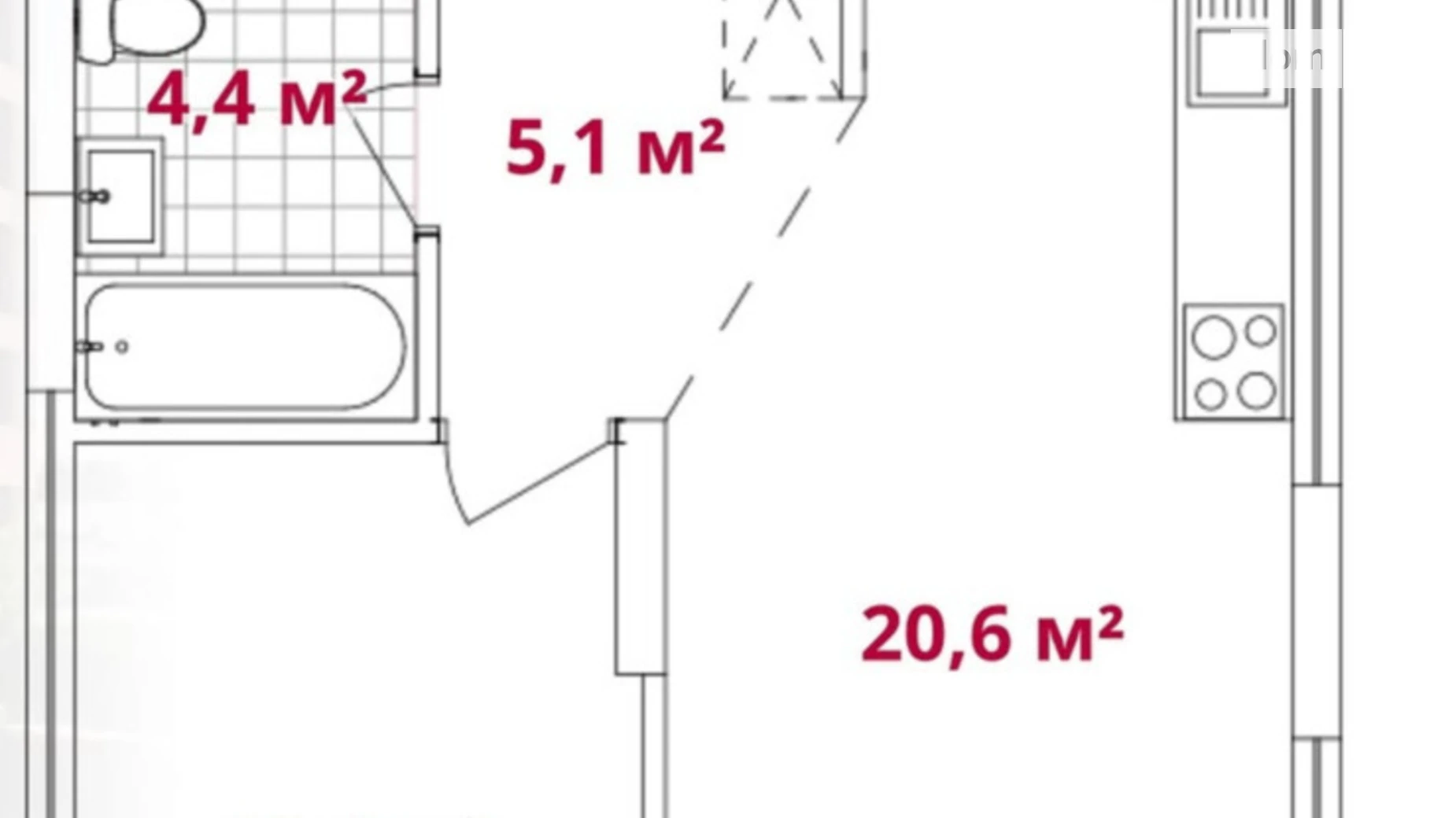 Продается 1-комнатная квартира 42.46 кв. м в Киеве, просп. Европейского Союза(Правды) - фото 2