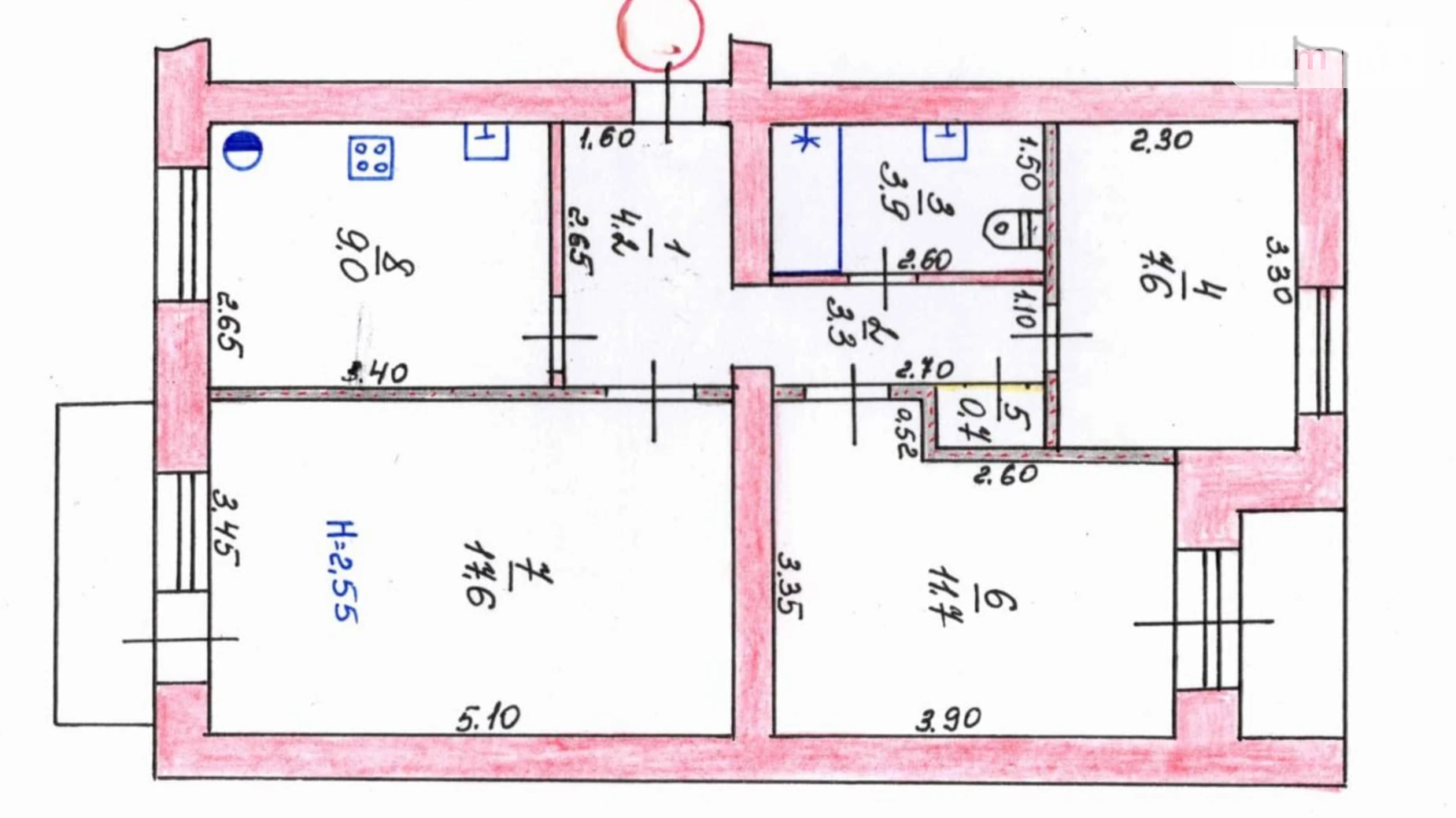 Продается 3-комнатная квартира 60.2 кв. м в Изюме, ул. Рождественская(Маршала Жукова) - фото 2