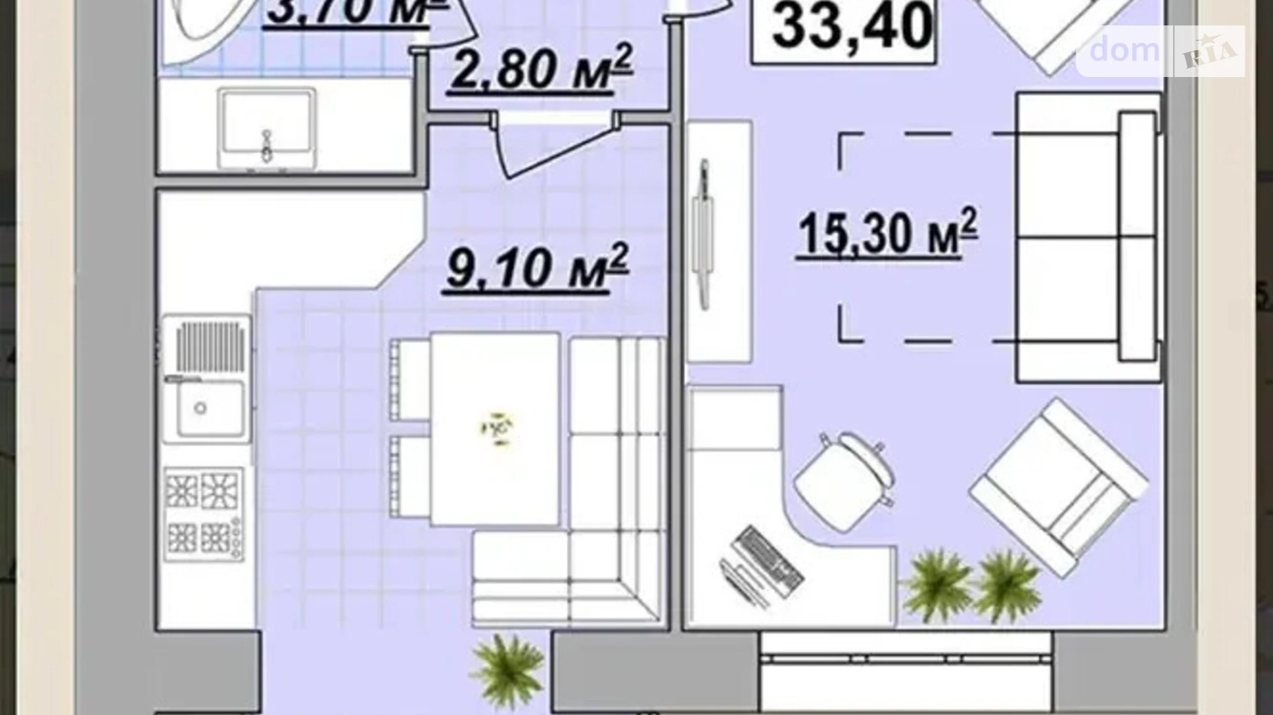 Продается 1-комнатная квартира 36 кв. м в Ивано-Франковске, ул. Княгинин, 44 - фото 4