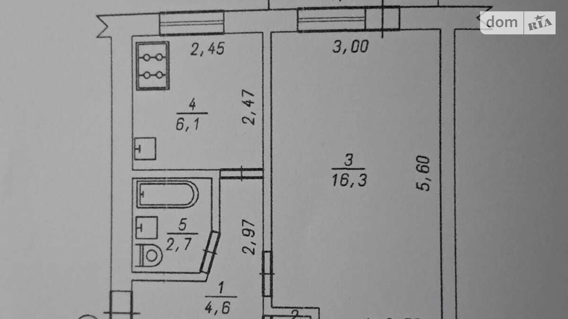Продается 1-комнатная квартира 30.9 кв. м в Хмельницком, ул. Казацкая, 56/1 - фото 3