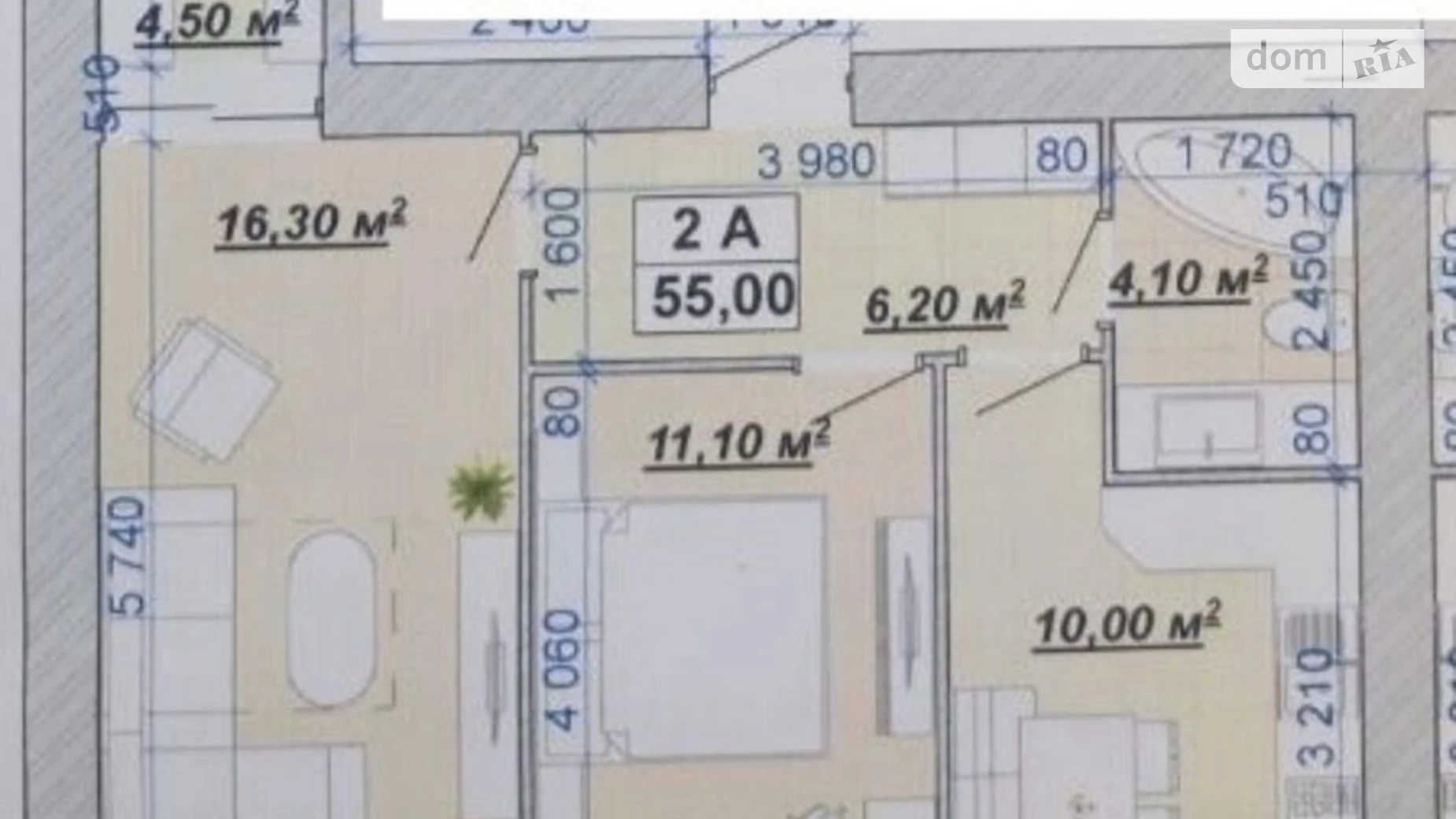 Продается 2-комнатная квартира 55 кв. м в Ивано-Франковске, ул. Княгинин, 44 - фото 3