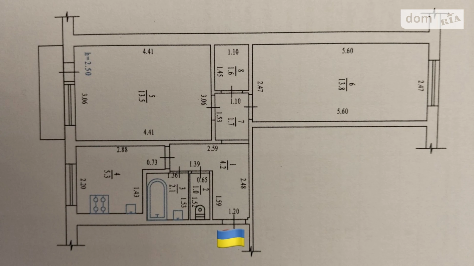 Продається 2-кімнатна квартира 45 кв. м у Полтаві, вул. Юрія Кондратюка, 7 - фото 2