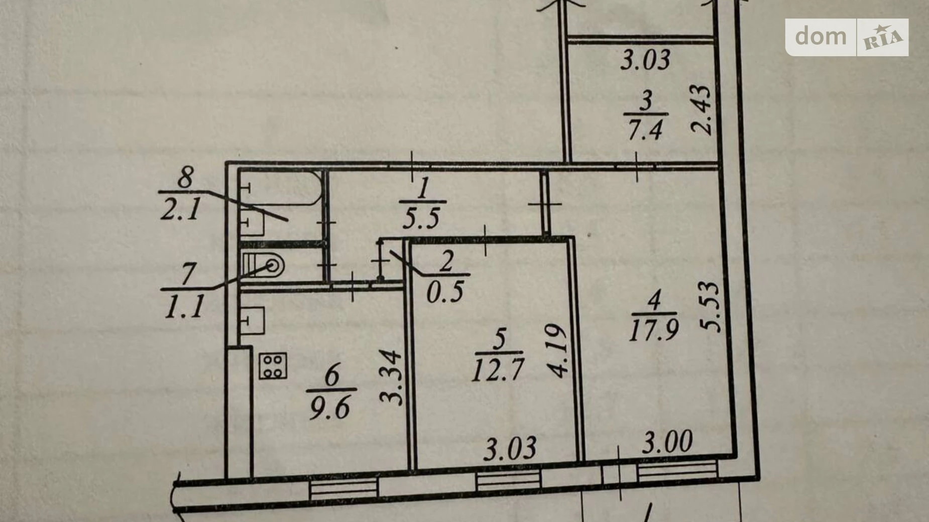Продается 3-комнатная квартира 57.5 кв. м в Днепре, ул. Солнечная Набережная(Малиновского Маршала), 42 - фото 3