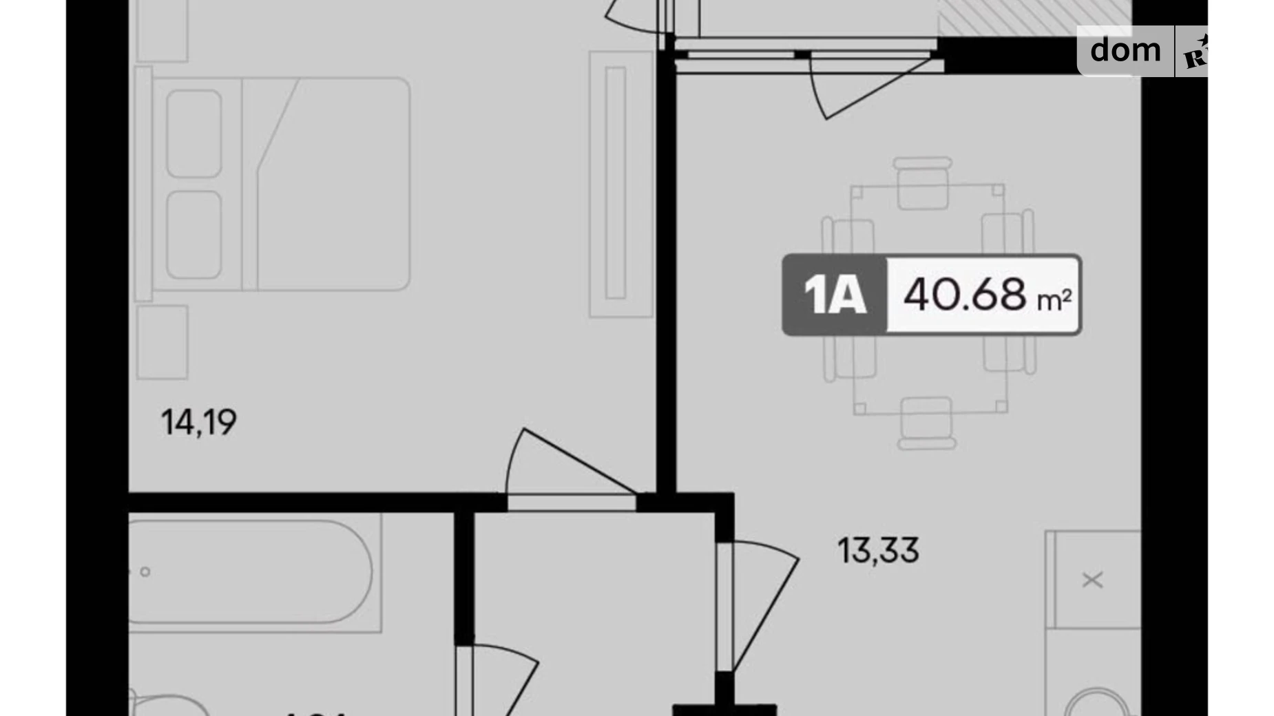 Продается 1-комнатная квартира 40.68 кв. м в Черкассах, цена: 39053 $ - фото 2