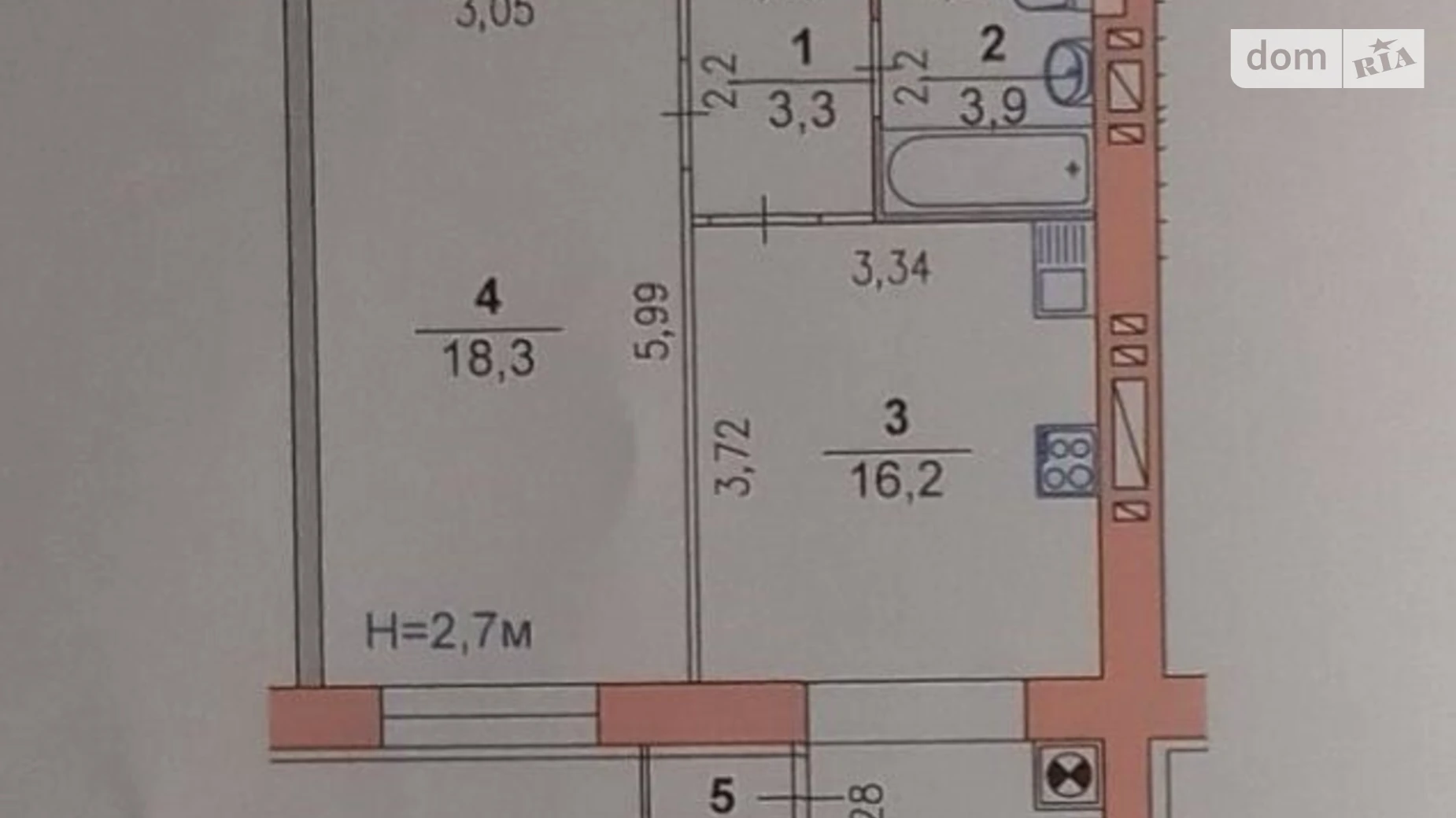 Продається 1-кімнатна квартира 42.1 кв. м у Хмельницькому, вул. Вінницька, 1/3А - фото 2