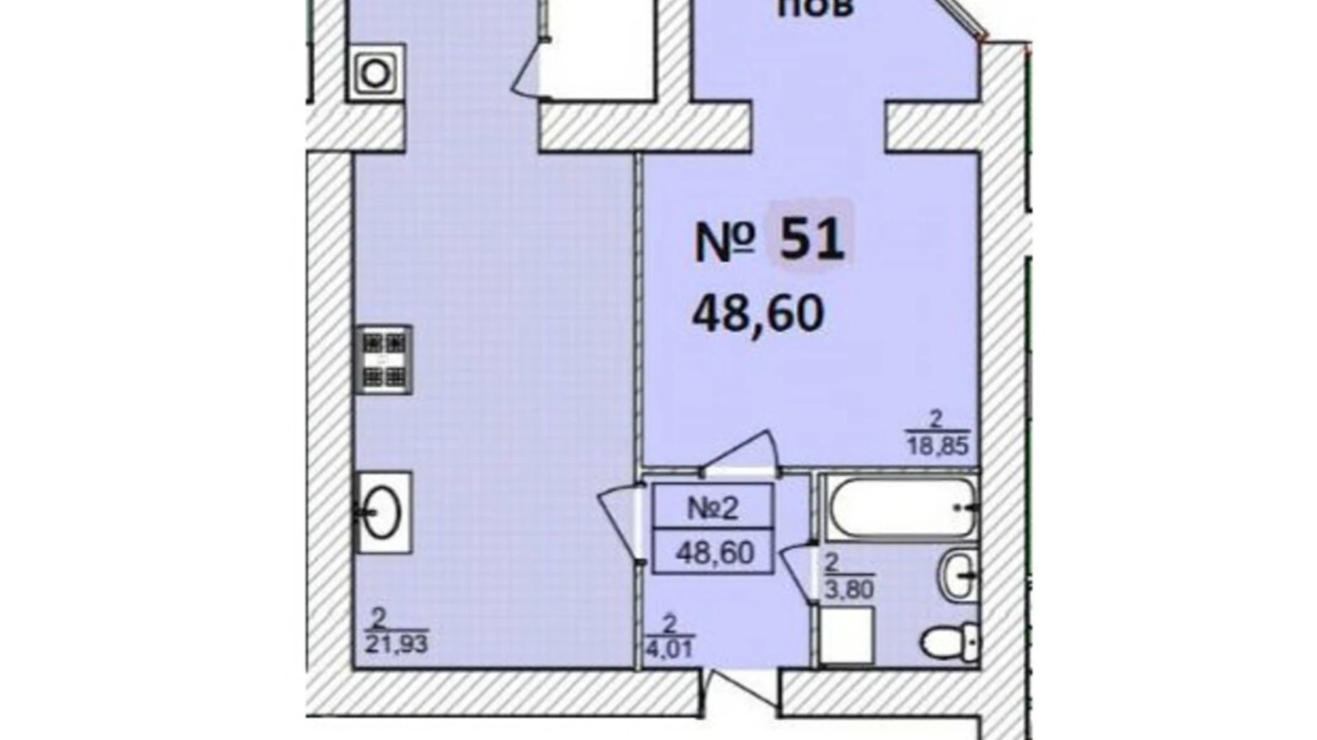 Продается 1-комнатная квартира 48.6 кв. м в, цена: 38431 $ - фото 3