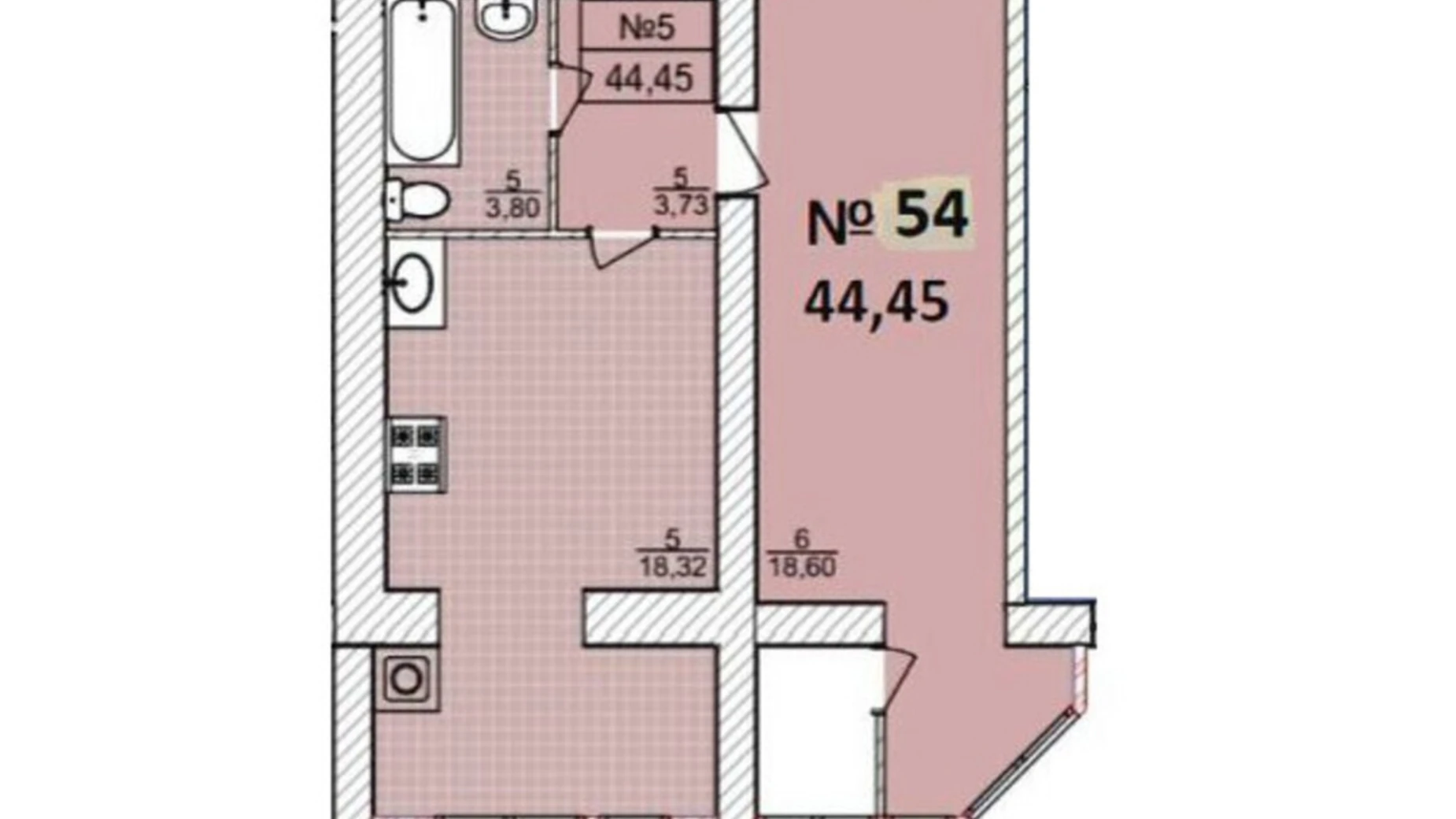 Продается 1-комнатная квартира 44.45 кв. м в, цена: 35149 $ - фото 3