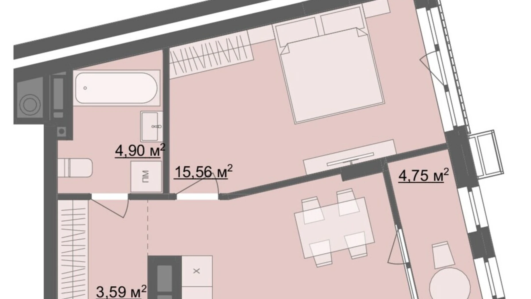 Продается 1-комнатная квартира 44.16 кв. м в Житомире, бул. Тетеревский, 25 - фото 2