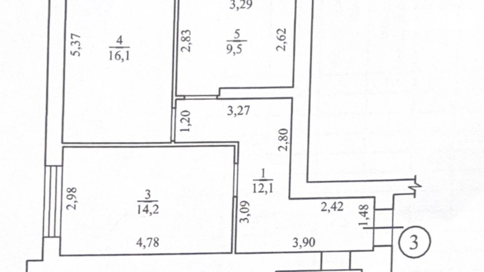 Продается 2-комнатная квартира 61.4 кв. м в Черкассах, ул. Жужомы Сержанта, 4 - фото 3