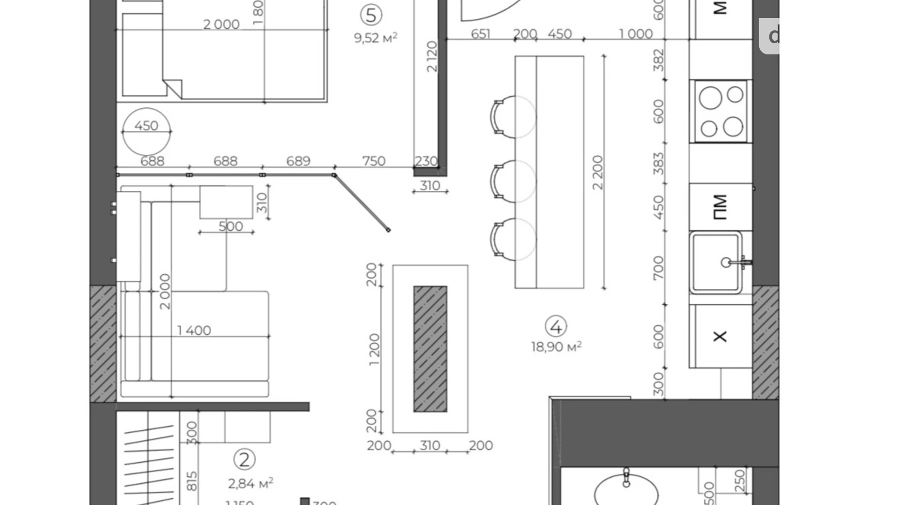Продается 1-комнатная квартира 48 кв. м в Виннице, ул. 600-летия, 3Г - фото 2