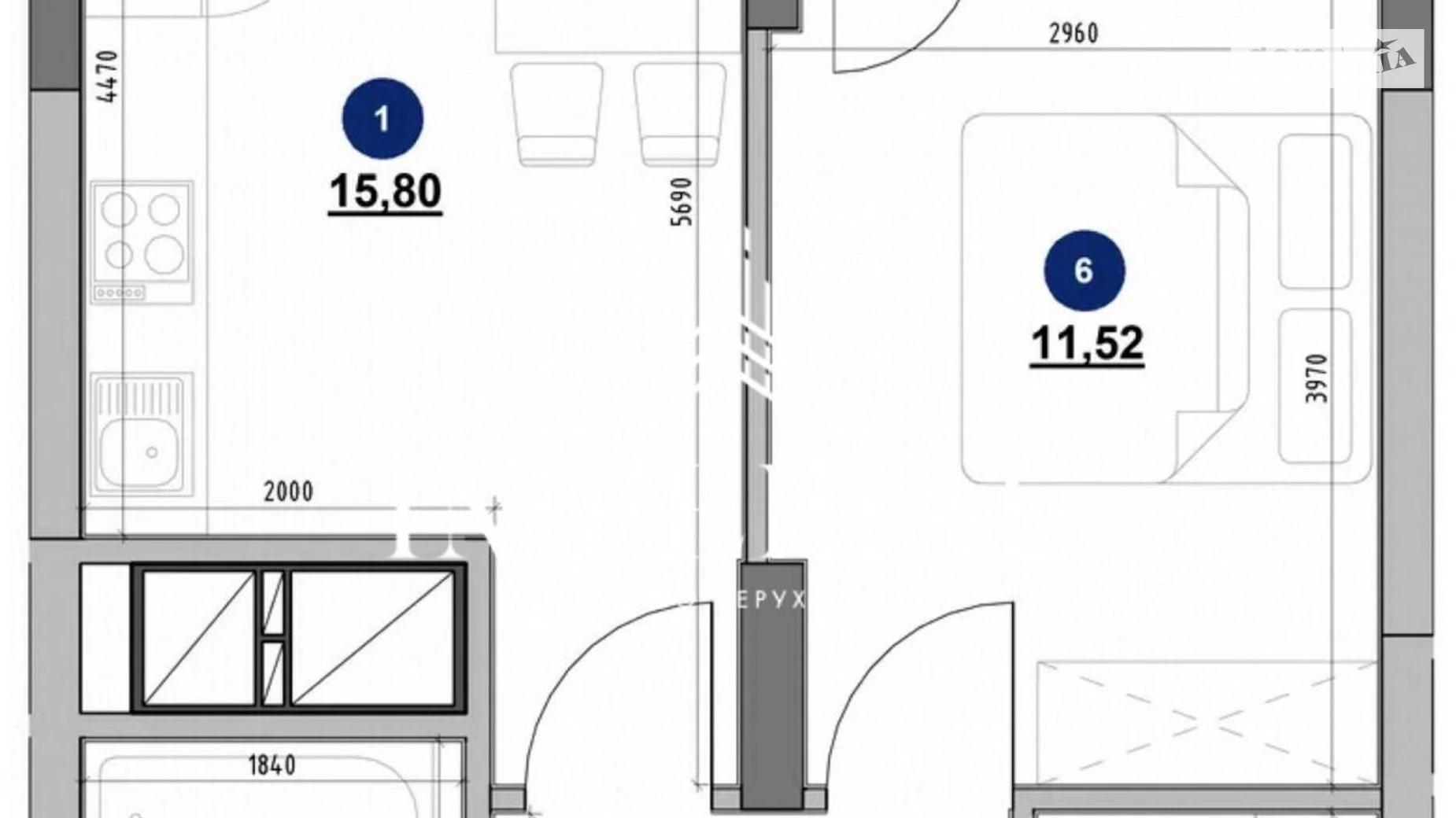 Продается 1-комнатная квартира 33 кв. м в Киеве, ул. Андрея Верхогляда(Драгомирова), 30 - фото 3