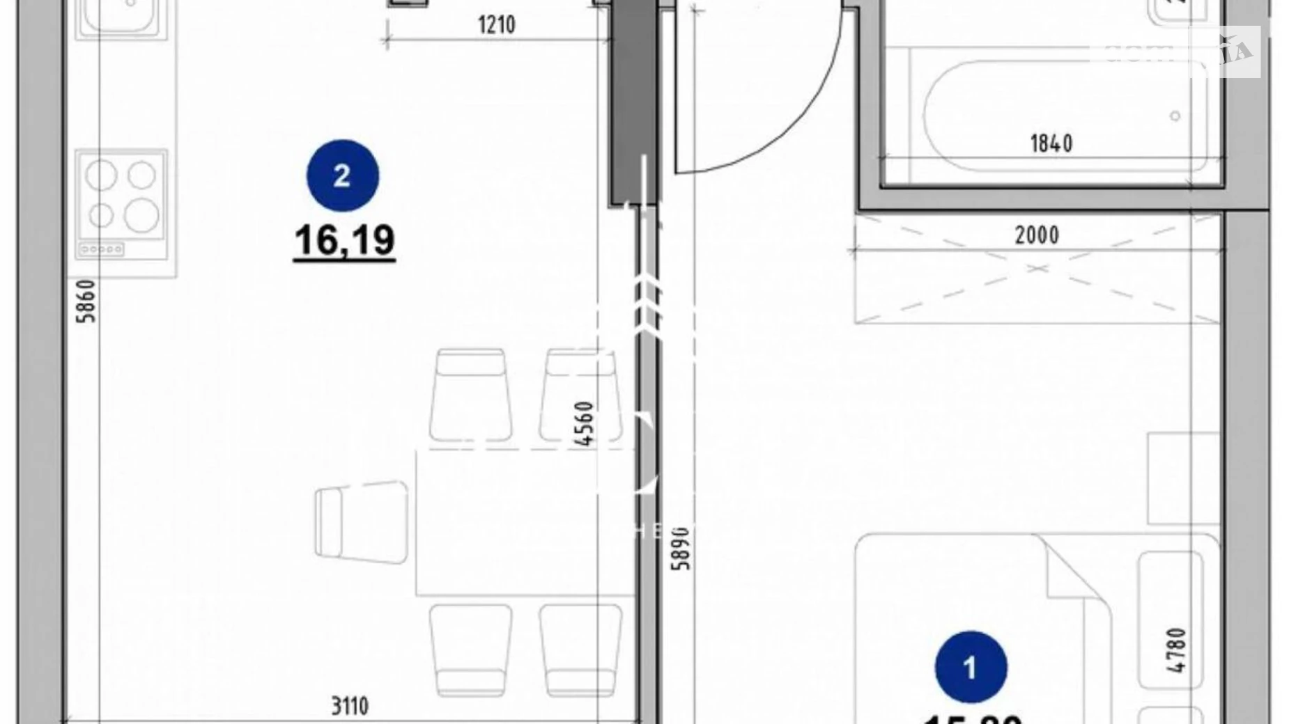 Продается 1-комнатная квартира 33 кв. м в Киеве, ул. Андрея Верхогляда(Драгомирова), 30 - фото 5
