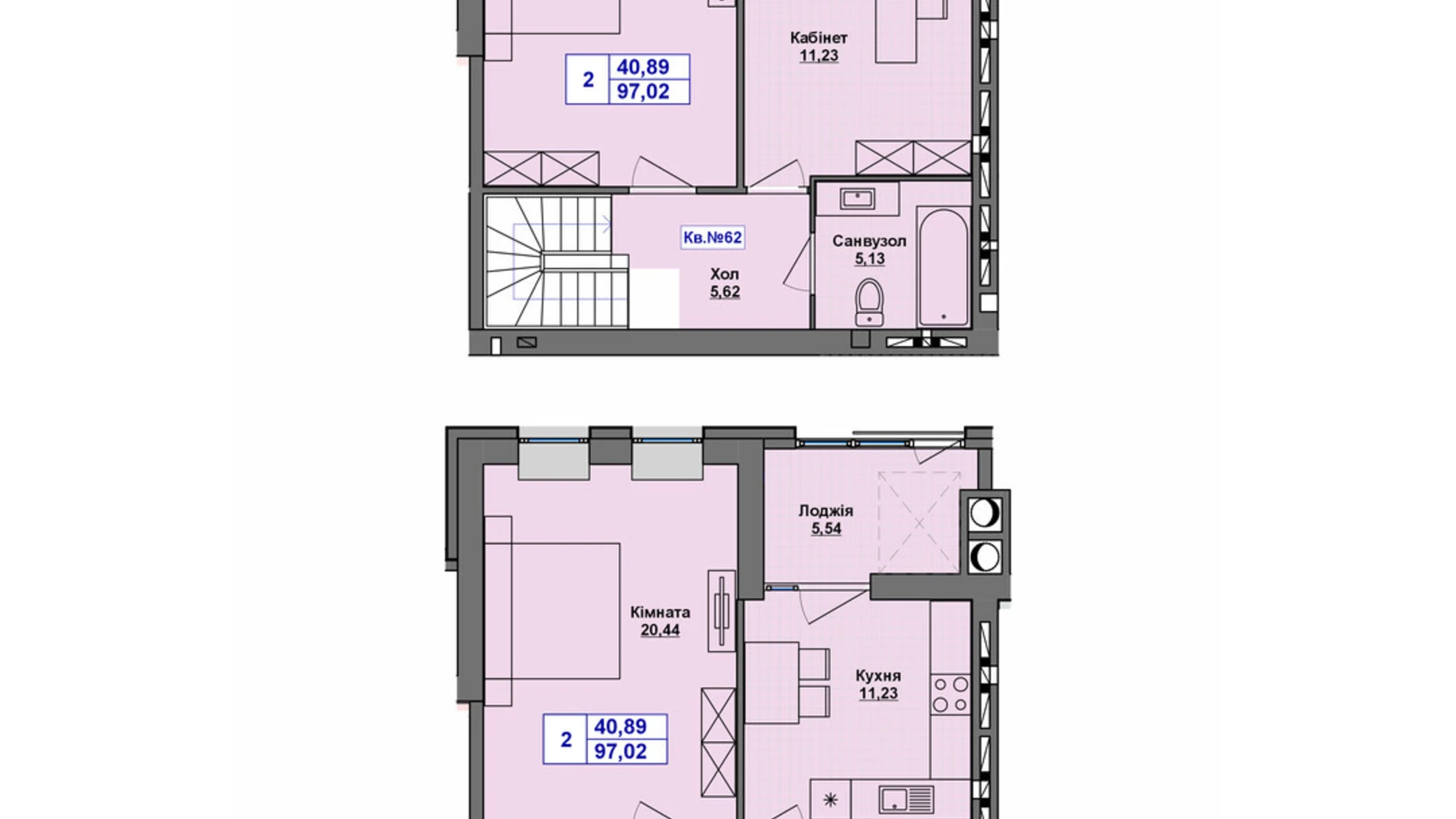 Продается 2-комнатная квартира 97.02 кв. м в Хмельницком, Старокостянтиновское шоссе, 5/5 - фото 2