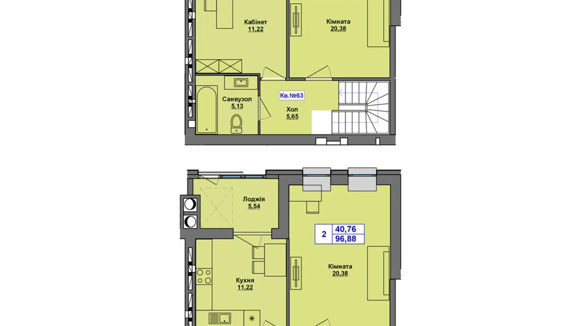 Продається 2-кімнатна квартира 96.88 кв. м у Хмельницькому, Старокостянтинівське шосе, 5/5 - фото 2