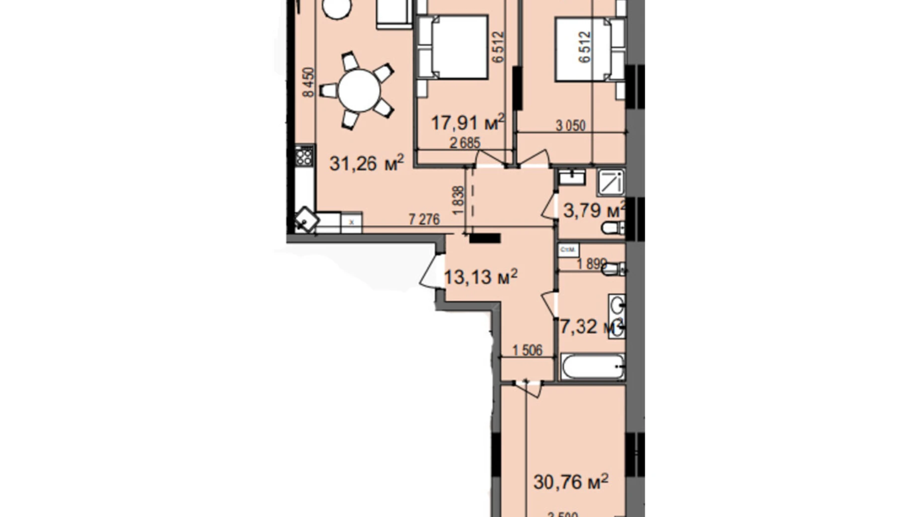 Продается 3-комнатная квартира 123.28 кв. м в Киеве, ул. Глубочицкая, 73-77 - фото 2