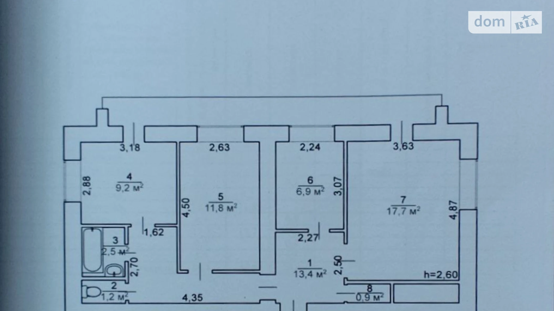 Продается 3-комнатная квартира 69.1 кв. м в Черкассах, цена: 61999 $ - фото 5