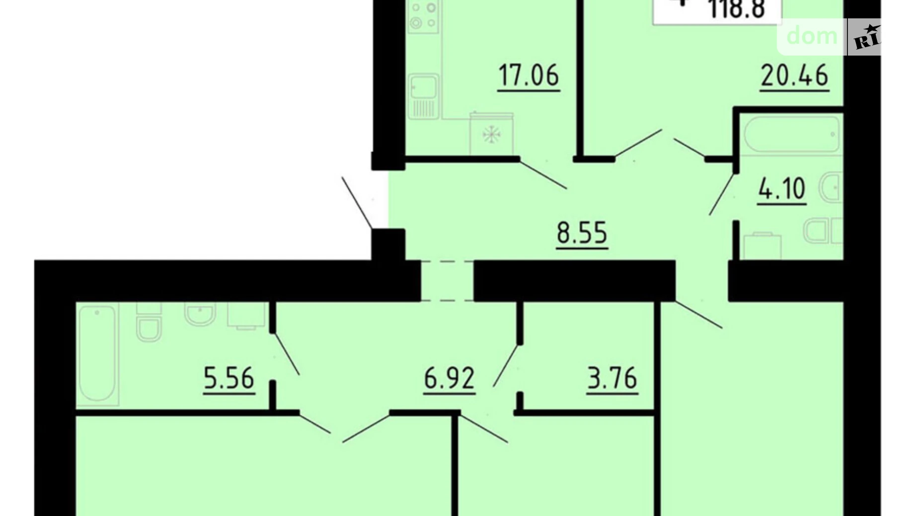4-кімнатна квартира 118.8 кв. м у Тернополі, вул. Енергетична, 5 - фото 2