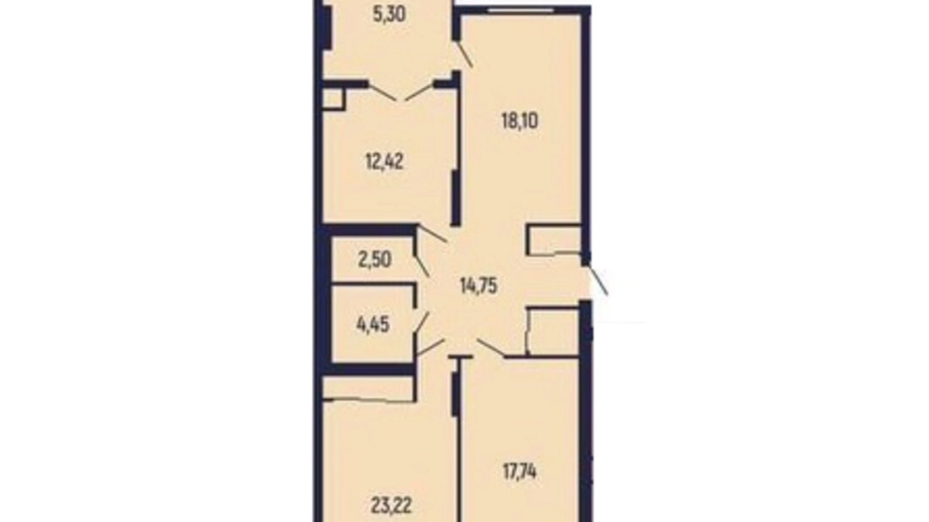 Продается 3-комнатная квартира 94.26 кв. м в Мукачеве, ул. Ужгородская, 165А - фото 2