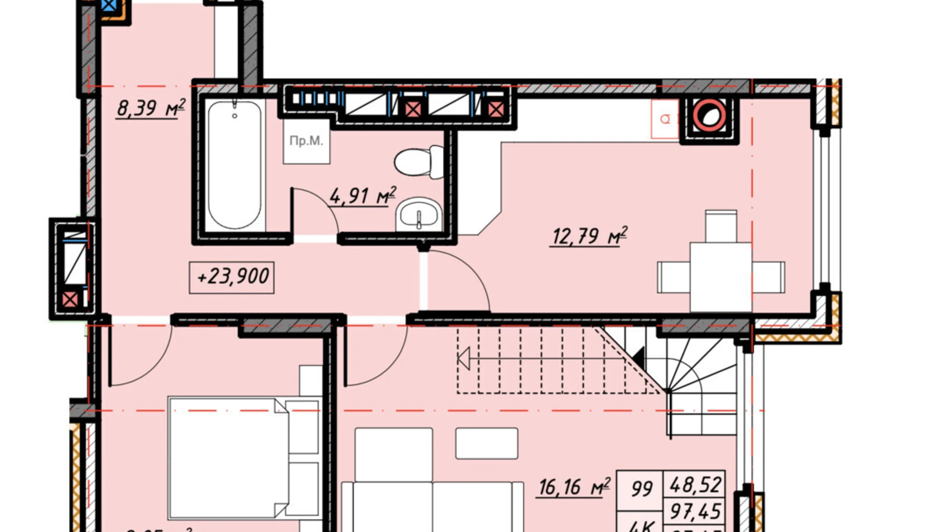 Продается 2-комнатная квартира 97.01 кв. м в Ивано-Франковске, Калушское шоссе, 15 - фото 2