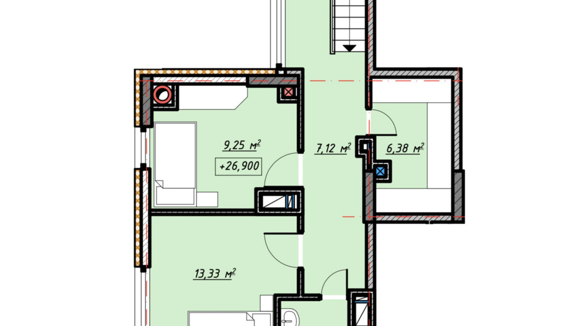 Продается 1-комнатная квартира 81.36 кв. м в Ивано-Франковске, Калушское шоссе, 15 - фото 2