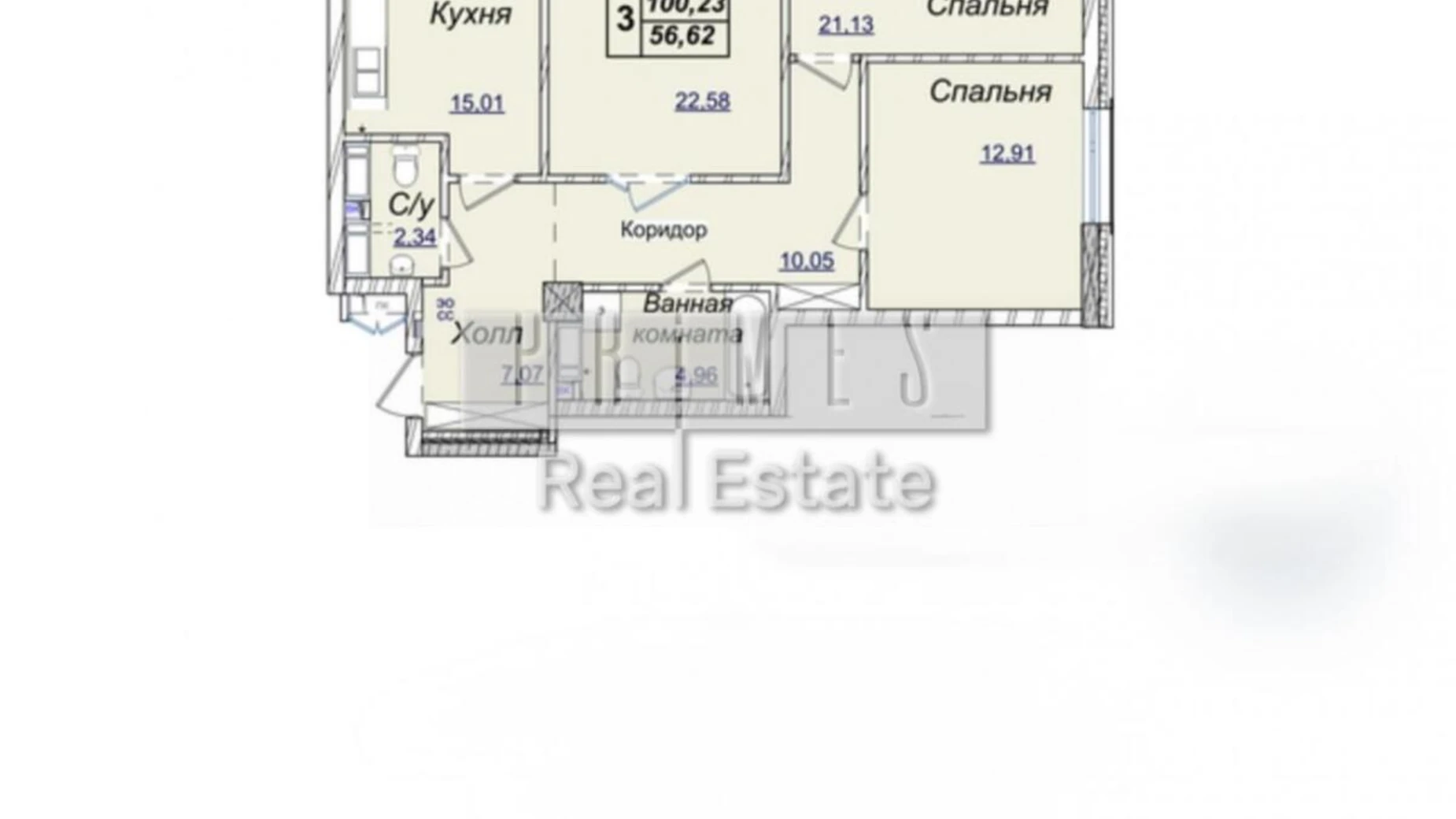 Продается 3-комнатная квартира 100 кв. м в Киеве, ул. Андрея Верхогляда(Драгомирова), 19Б - фото 2
