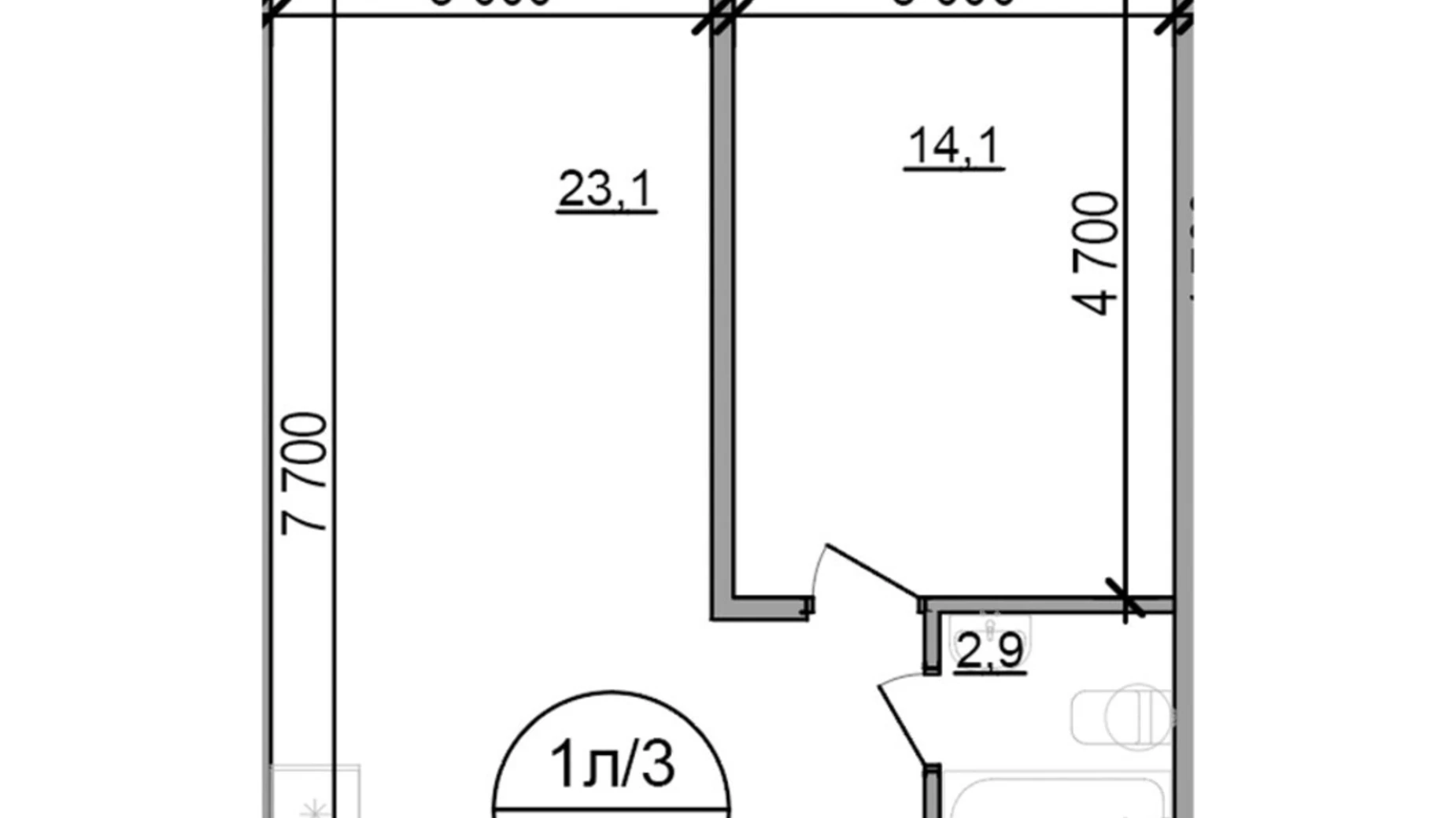 Продается 1-комнатная квартира 46.1 кв. м в Басовке, Кольцевая дор. - фото 2