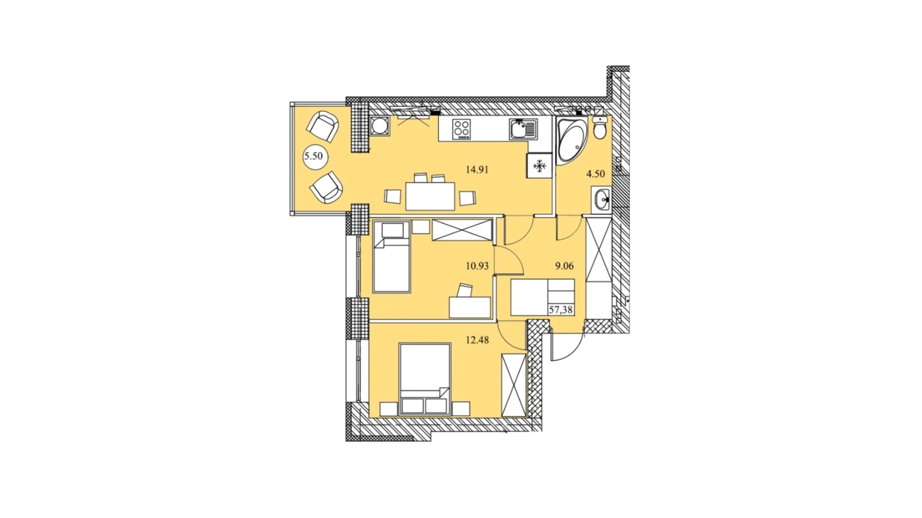 Продается 2-комнатная квартира 57.7 кв. м в Петрикове, ул. Шептицкого - фото 2