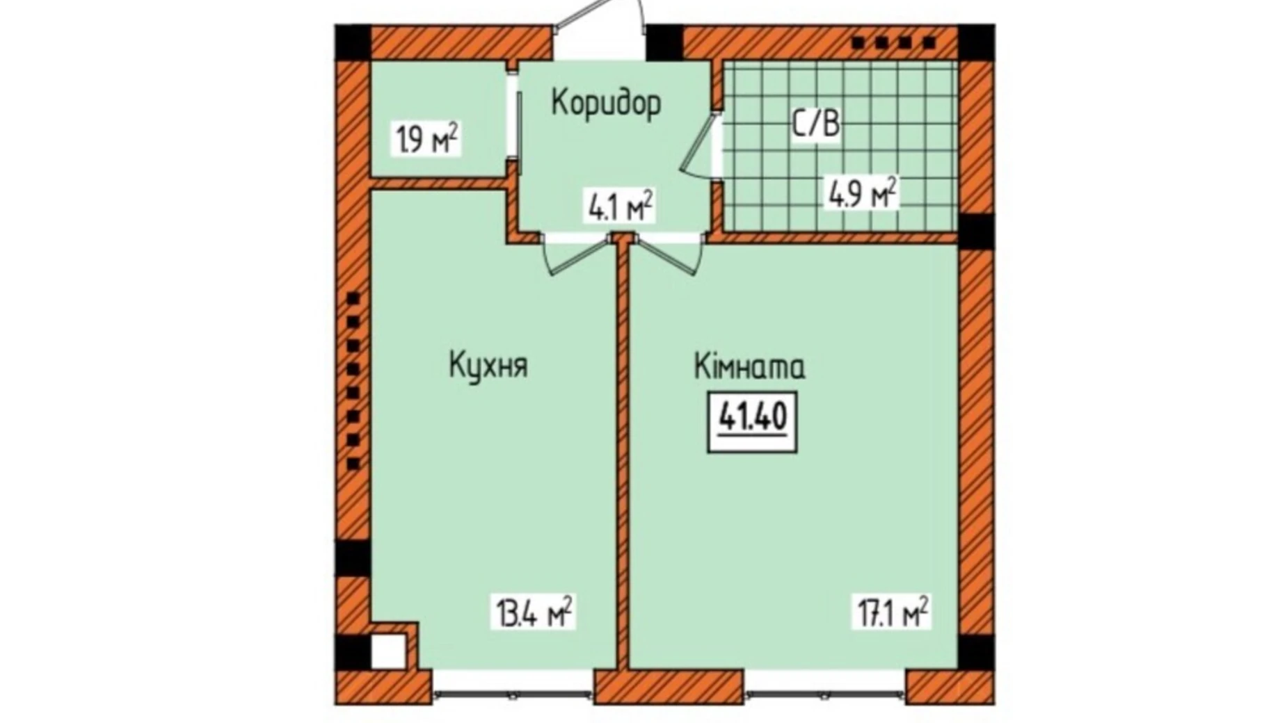 Продається 1-кімнатна квартира 41.4 кв. м у Чагорі, цена: 41400 $ - фото 2