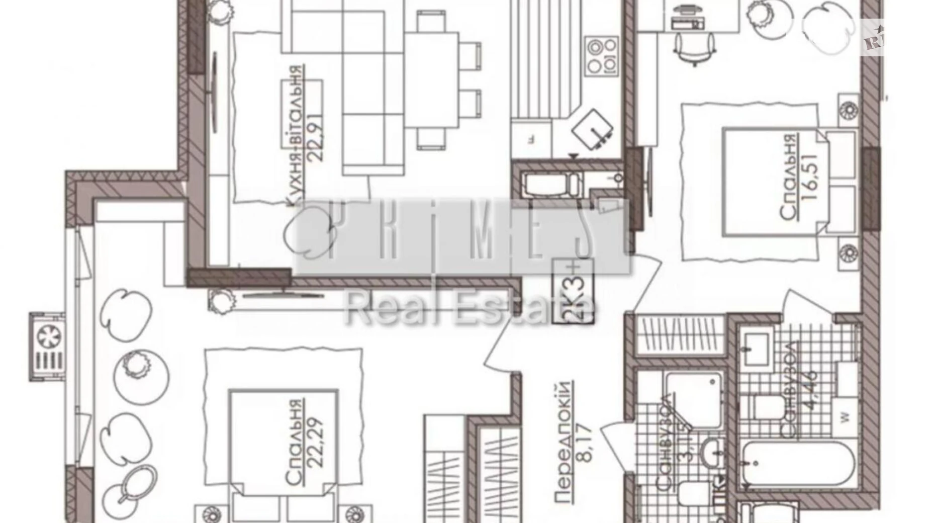 Продается 2-комнатная квартира 79.2 кв. м в Киеве, ул. Речная(Годовая) - фото 4