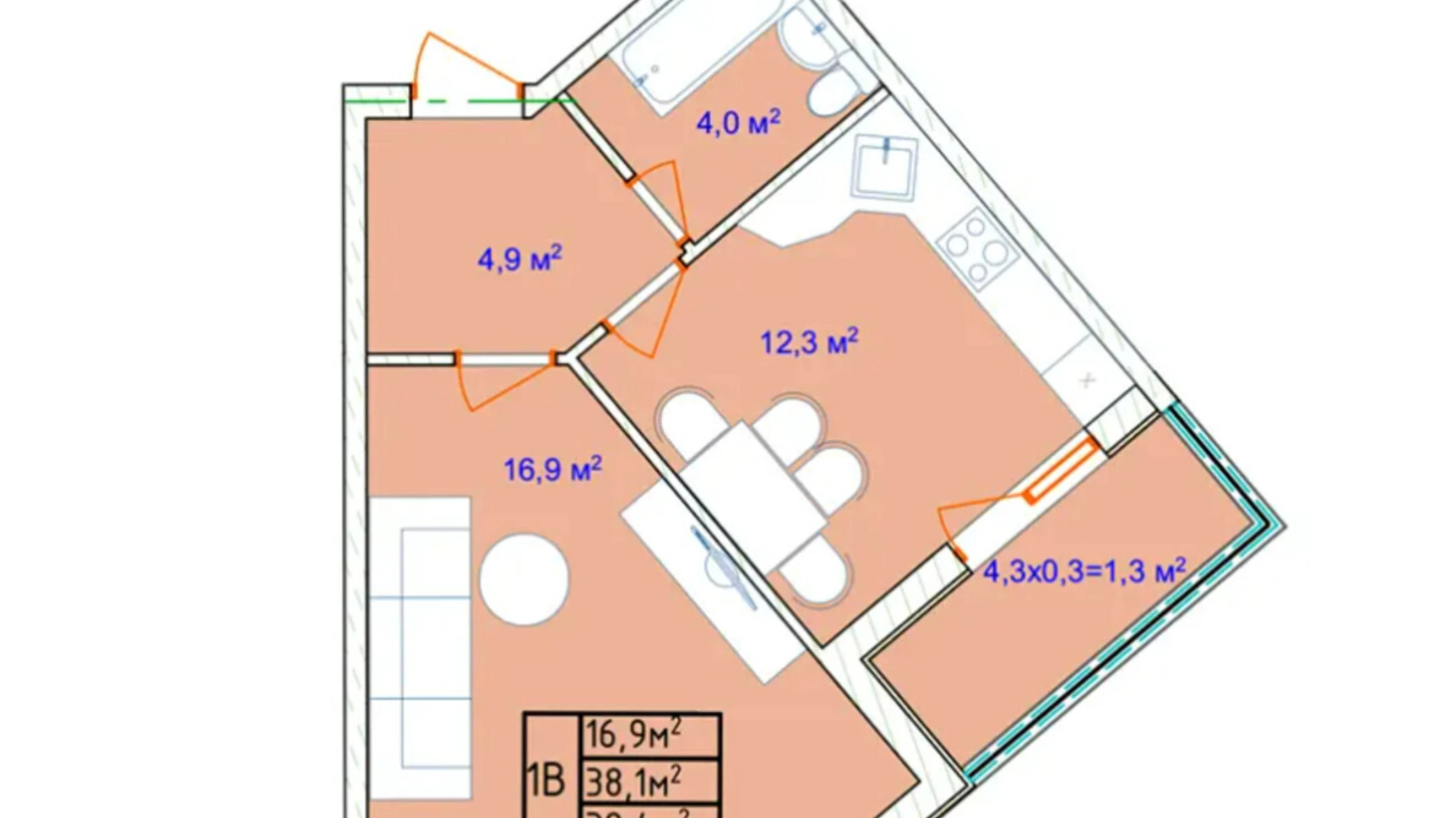 Продается 1-комнатная квартира 40.7 кв. м в Одессе, Фонтанская дор., 118А - фото 2
