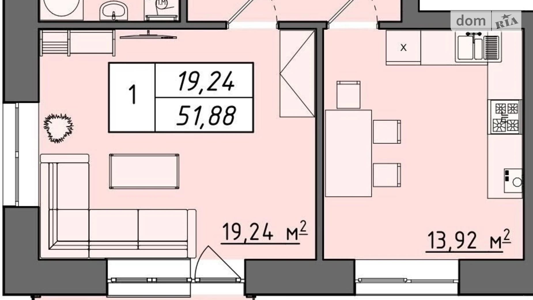 Продается 2-комнатная квартира 74.5 кв. м в, цена: 49900 $ - фото 5
