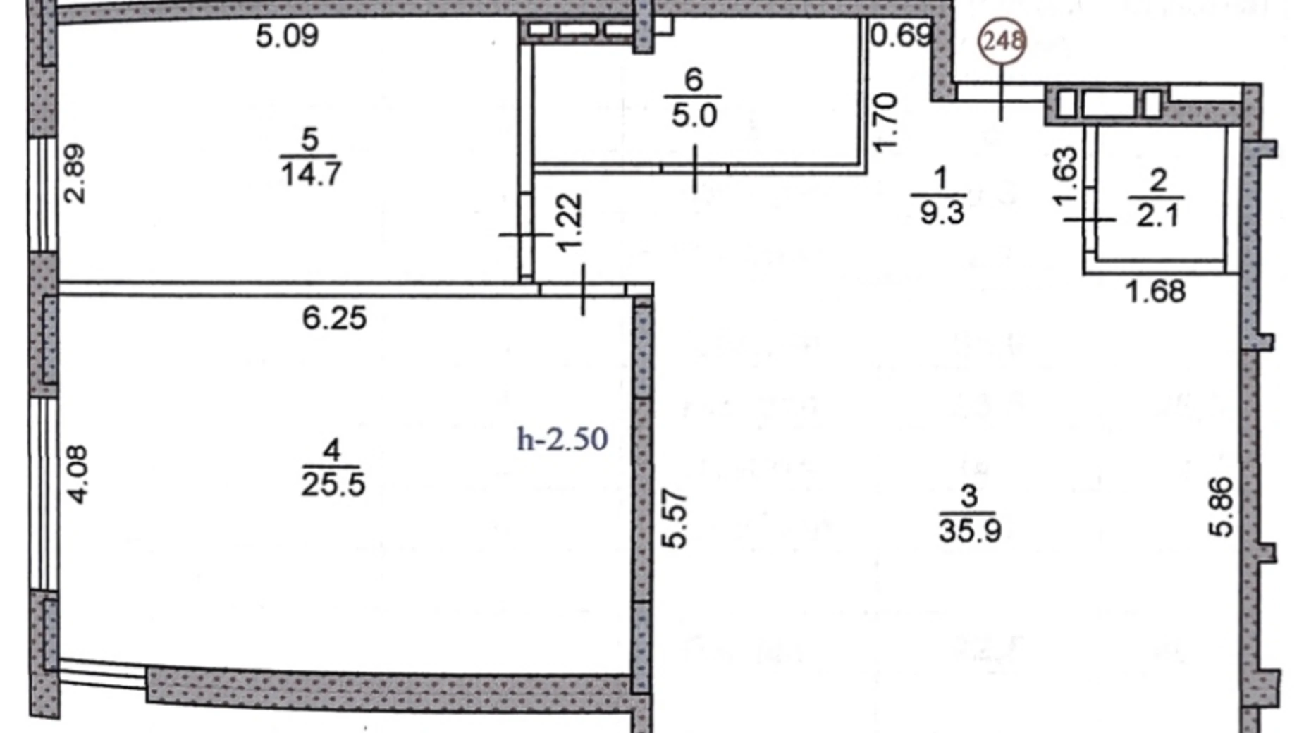3-комнатная квартира 92.5 кв. м в Тернополе, просп. Бандеры Степана, 36 корпус 3 - фото 2