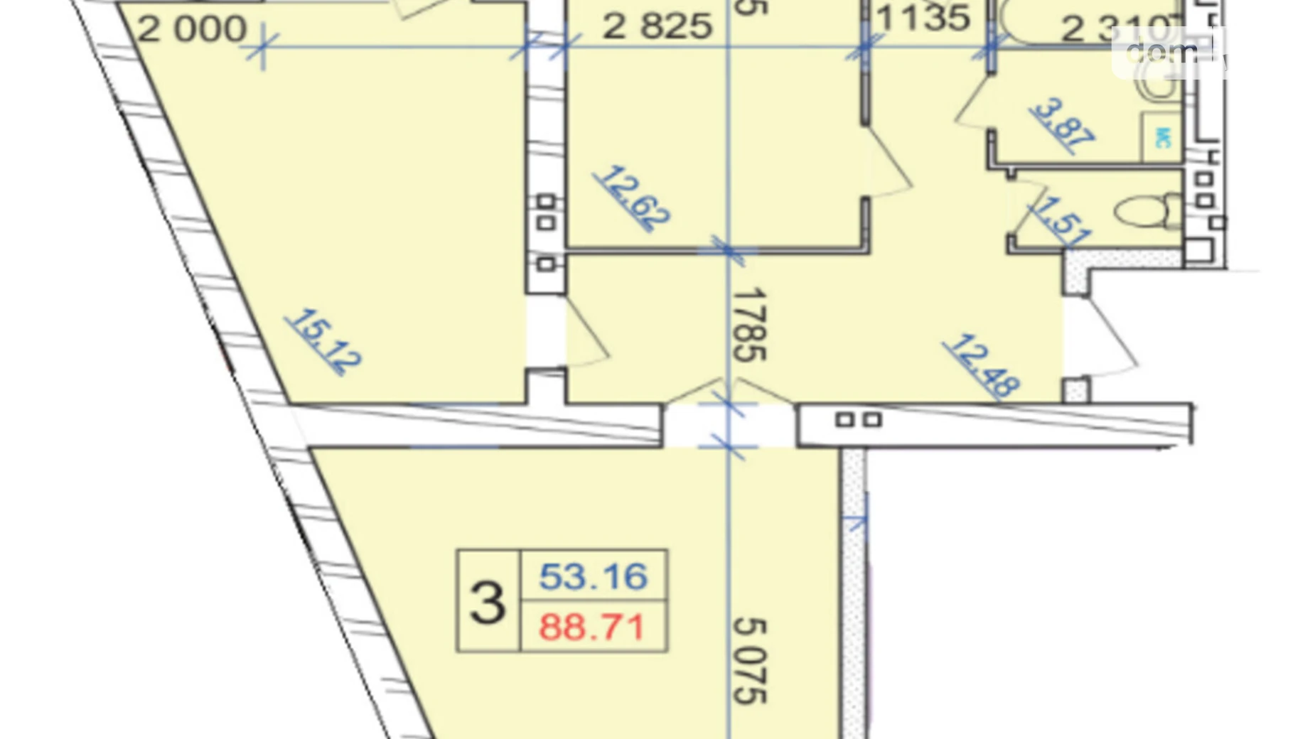 Продається 3-кімнатна квартира 88.71 кв. м у Хмельницькому, вул. Панаса Мирного, 18/2 - фото 2