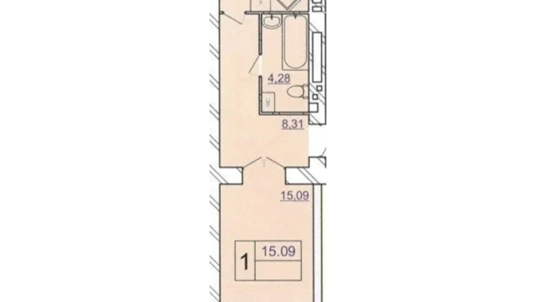 Продається 1-кімнатна квартира 39.35 кв. м у Хмельницькому, вул. Панаса Мирного, 18/2 - фото 5