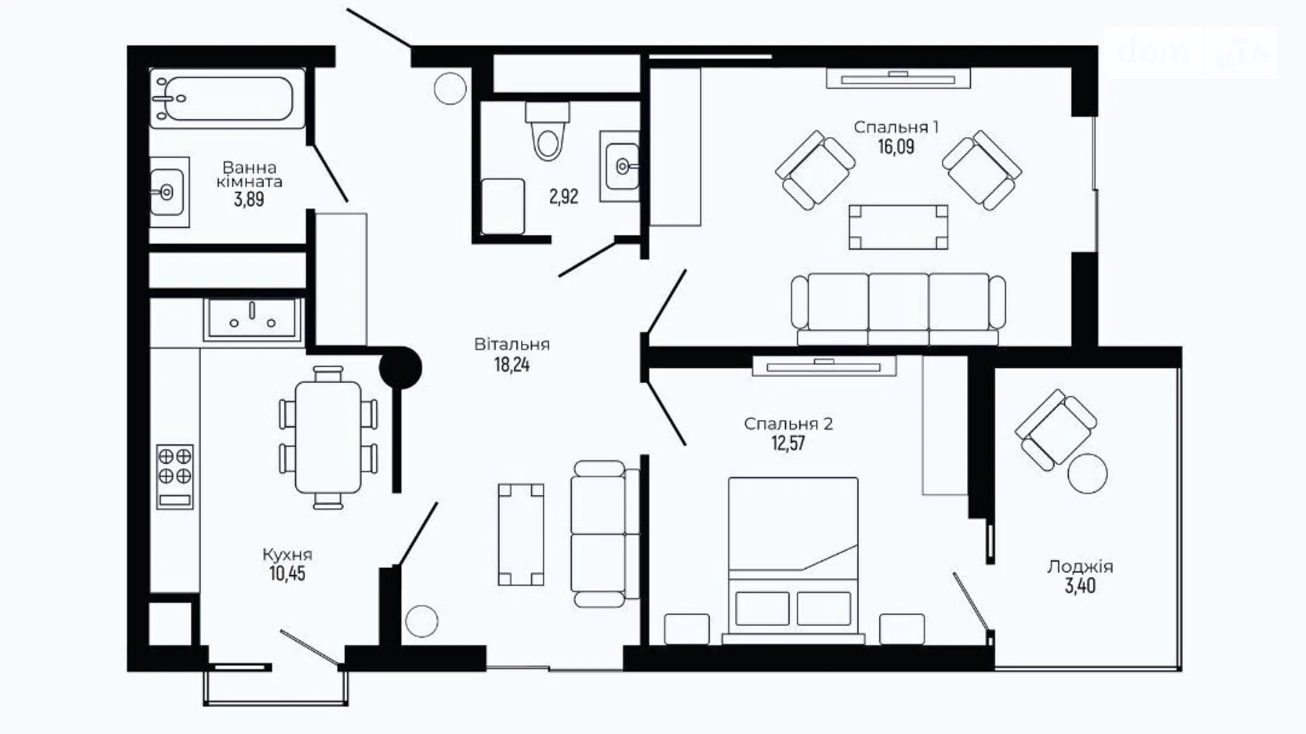 Продается 2-комнатная квартира 67.56 кв. м в Трускавце, ул. Роксоланы, 17А - фото 2