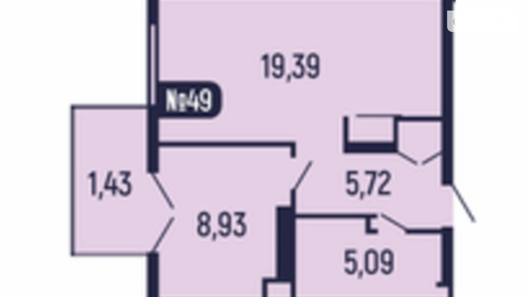 Продается 1-комнатная квартира 39.13 кв. м в Мукачеве, цена: 45000 $ - фото 2