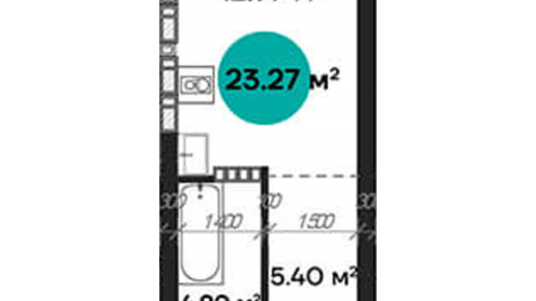 Продается 1-комнатная квартира 23.27 кв. м в Полтаве, цена: 28622 $ - фото 2