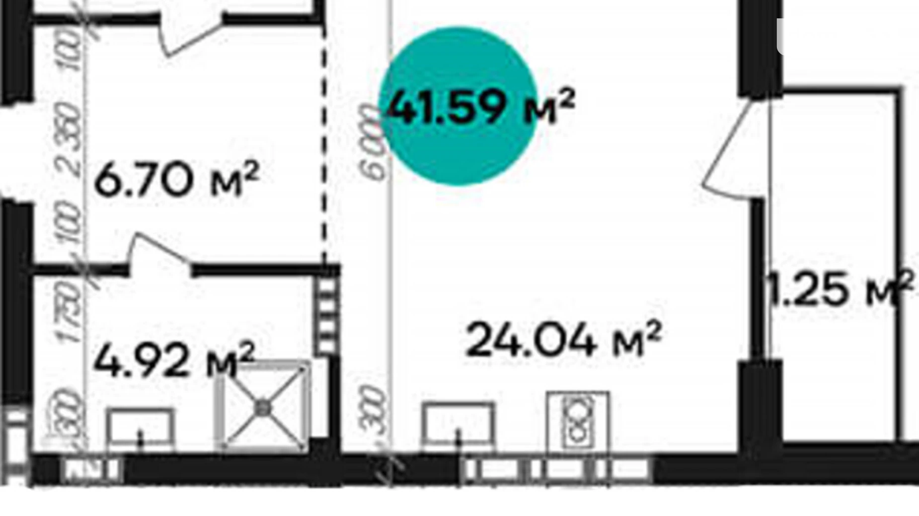 Продается 1-комнатная квартира 41.59 кв. м в Полтаве, цена: 55314 $ - фото 2