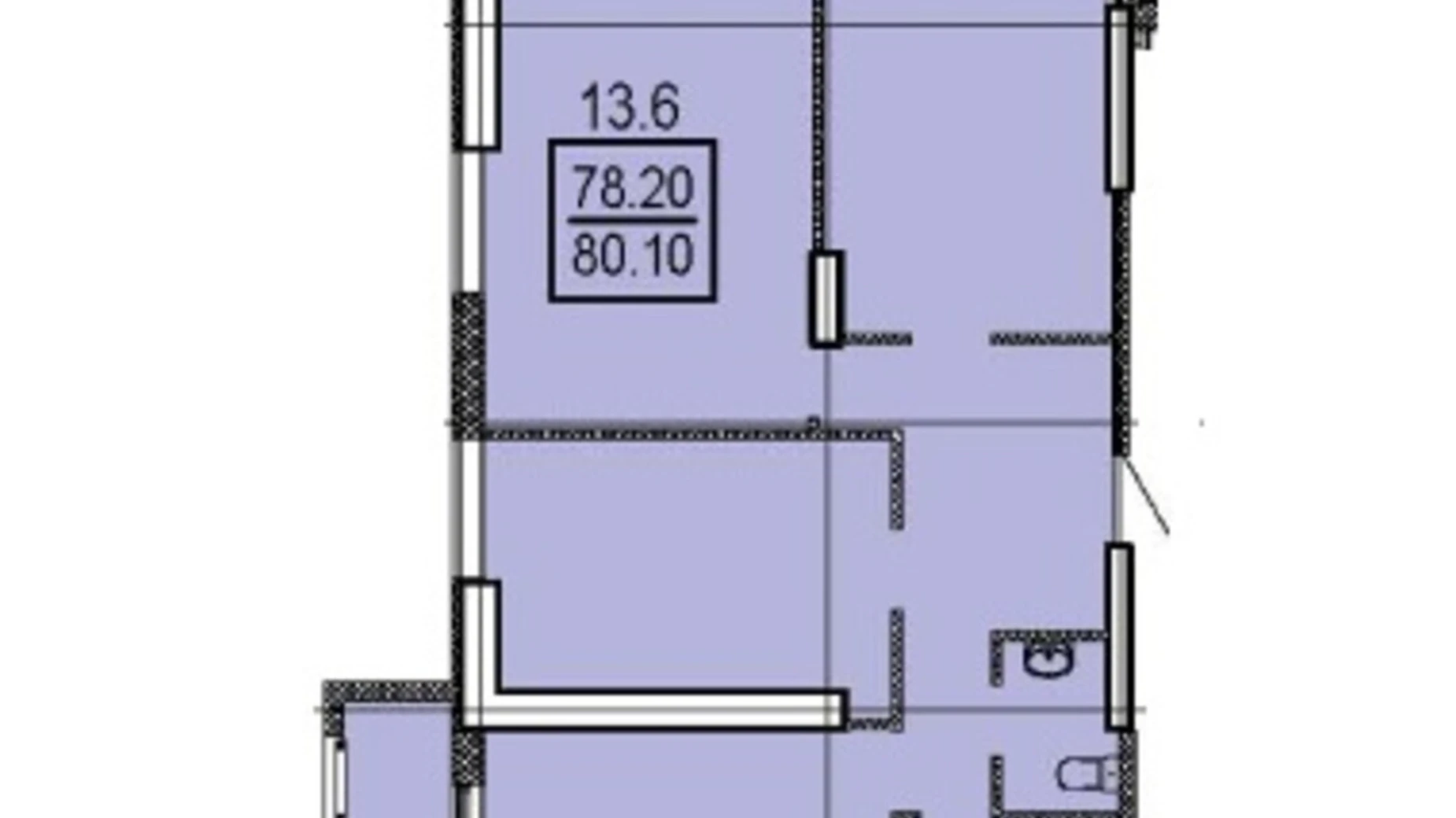 Продается 3-комнатная квартира 80.1 кв. м в Одессе, ул. Дача Ковалевского, 5 - фото 2