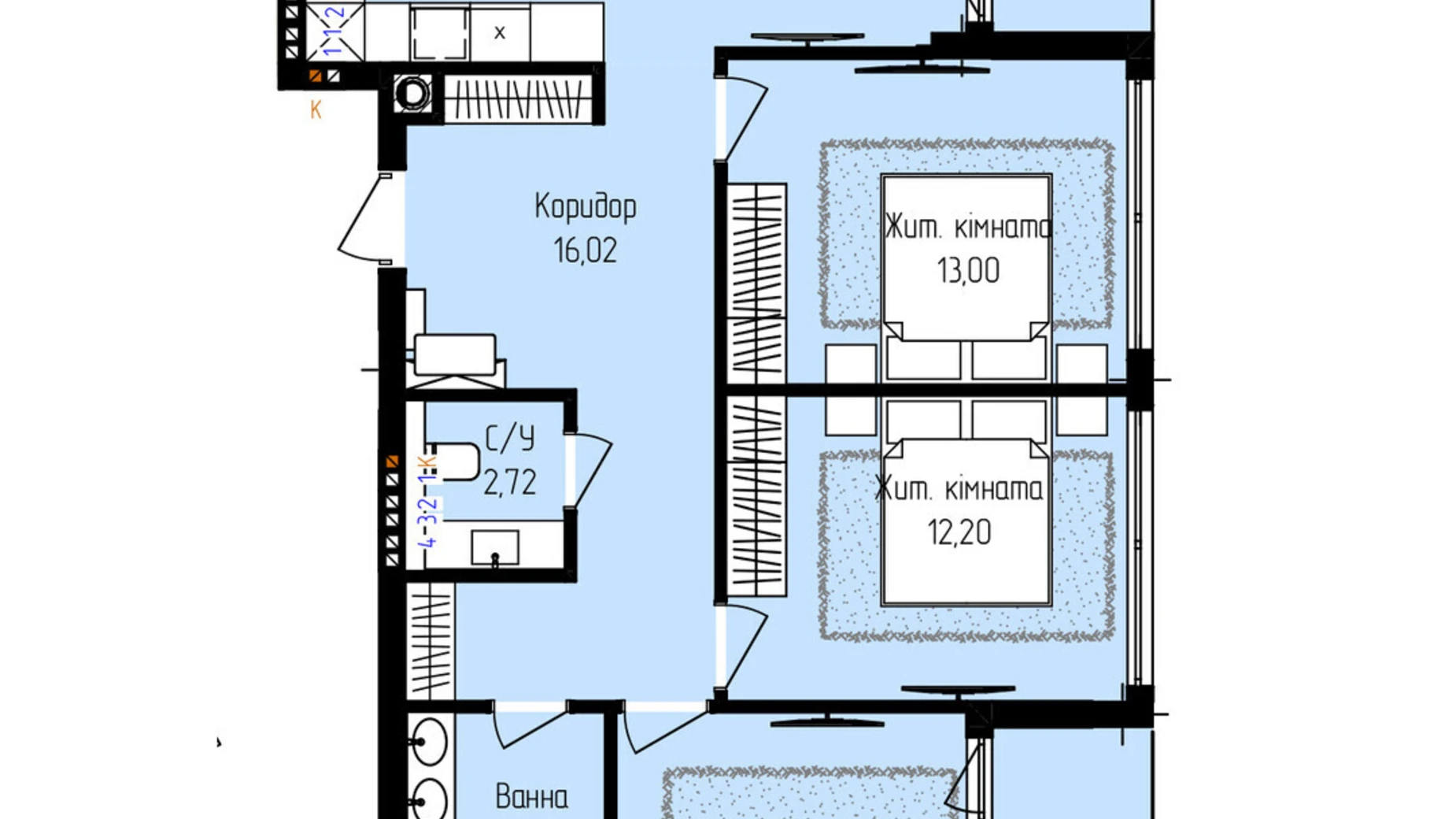 Продається 3-кімнатна квартира 87.79 кв. м у Ужгороді, вул. Собранецька, 129 - фото 2