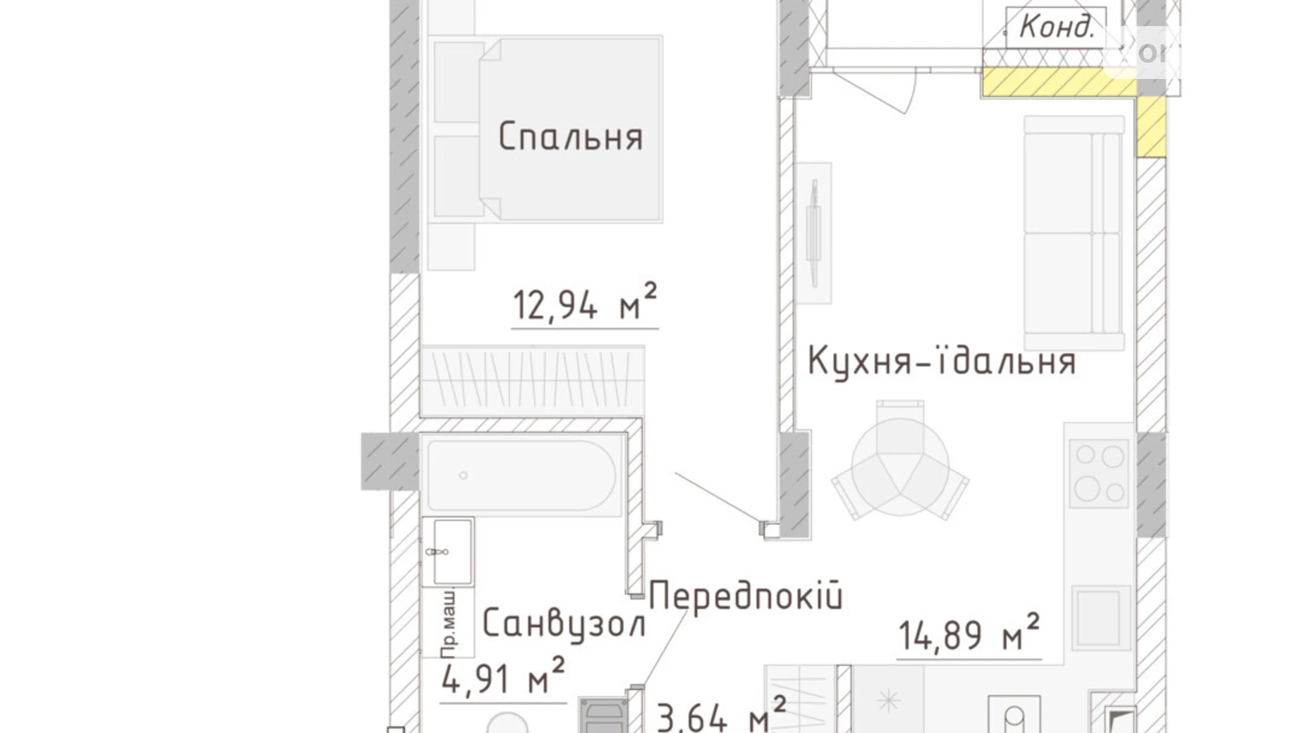 Продается 1-комнатная квартира 38.42 кв. м в Бармаках, ул. Ленокомбинатовская, 27 - фото 2