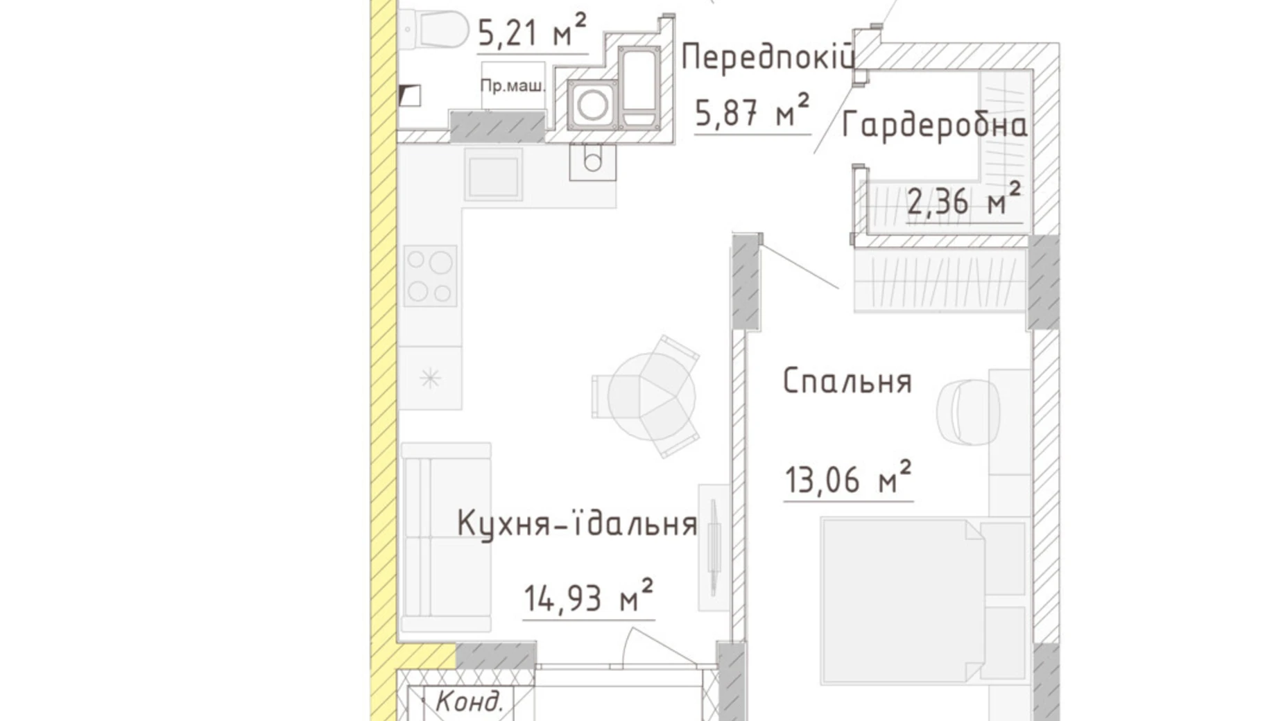 Продается 1-комнатная квартира 43.92 кв. м в Бармаках, ул. Защитников Мариуполя(Костромская улица), 27 - фото 2